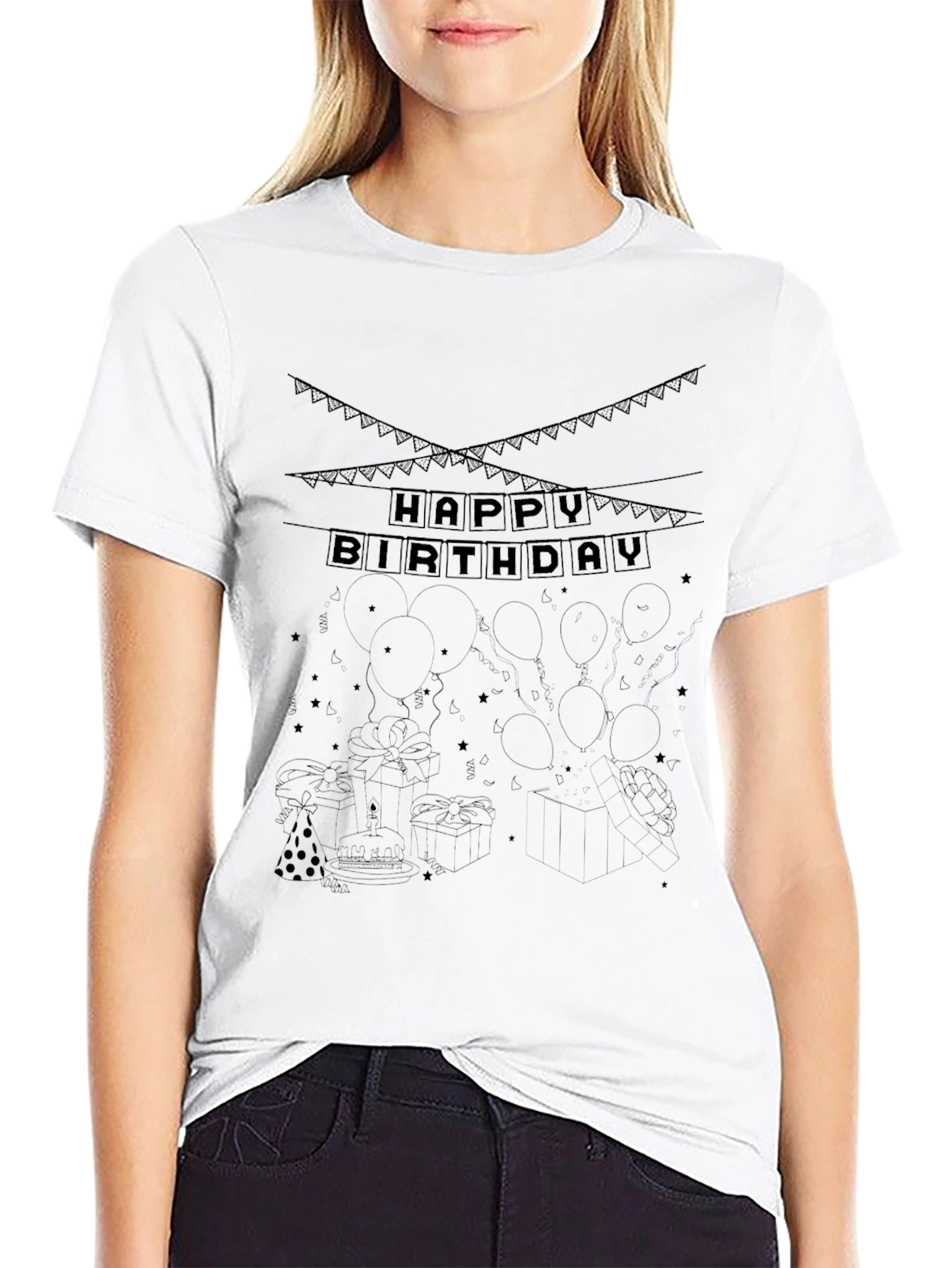 Happy Birthday Graphic T-Shirt - Black