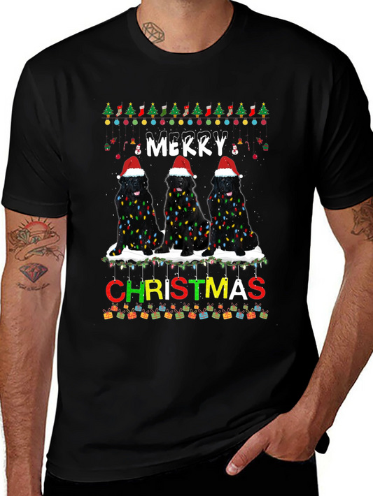 Merry Christmas Newfoundland Dog T-Shirt
