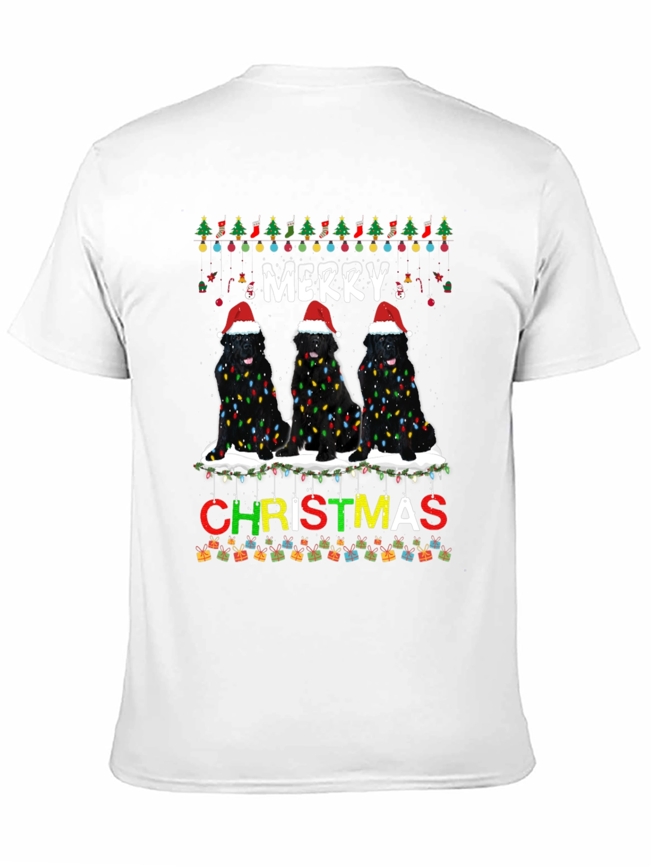 Merry Christmas Newfoundland Dog T-Shirt