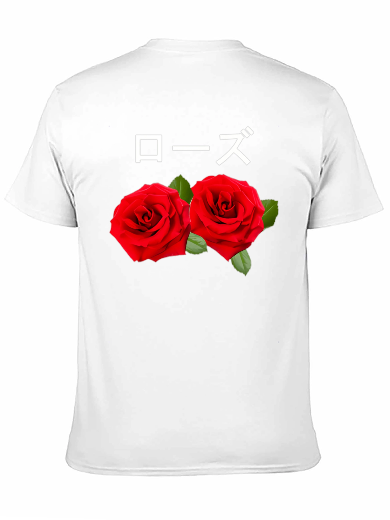 Rose T-Shirt: Japanese Text & Floral Design