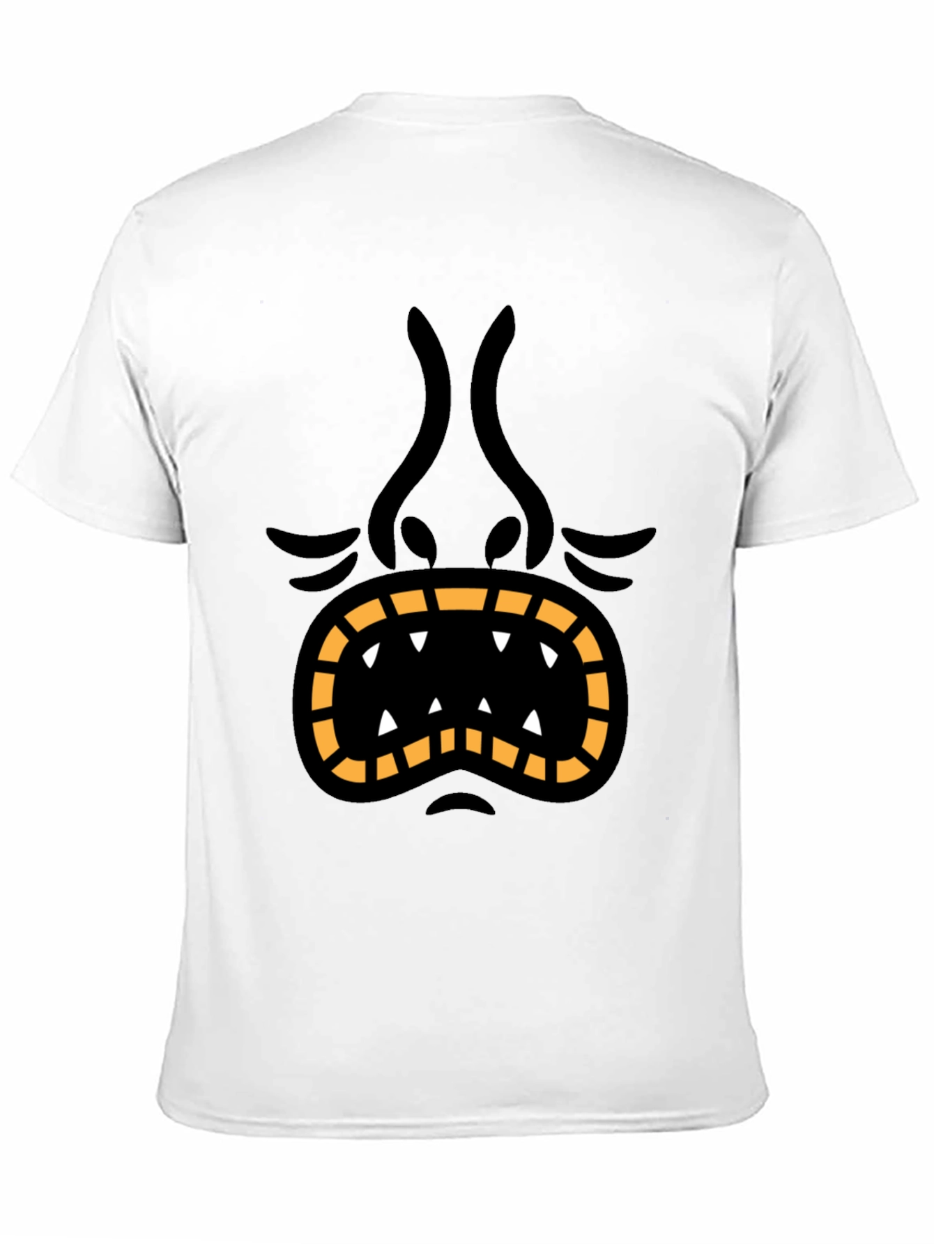 Monster Face Graphic Tee - Black Cotton T-Shirt