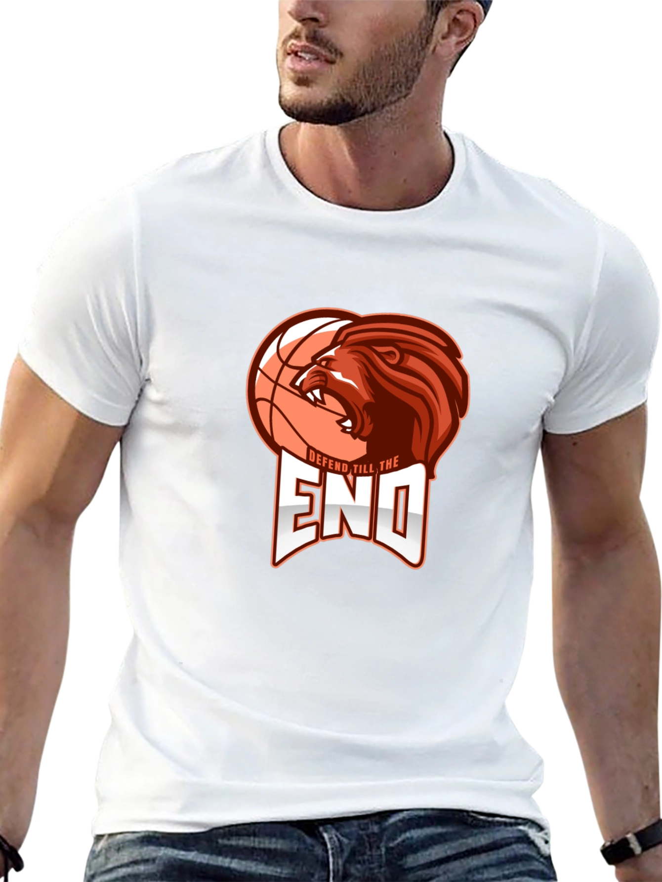 Defend Till the End Lion Basketball Graphic Tee