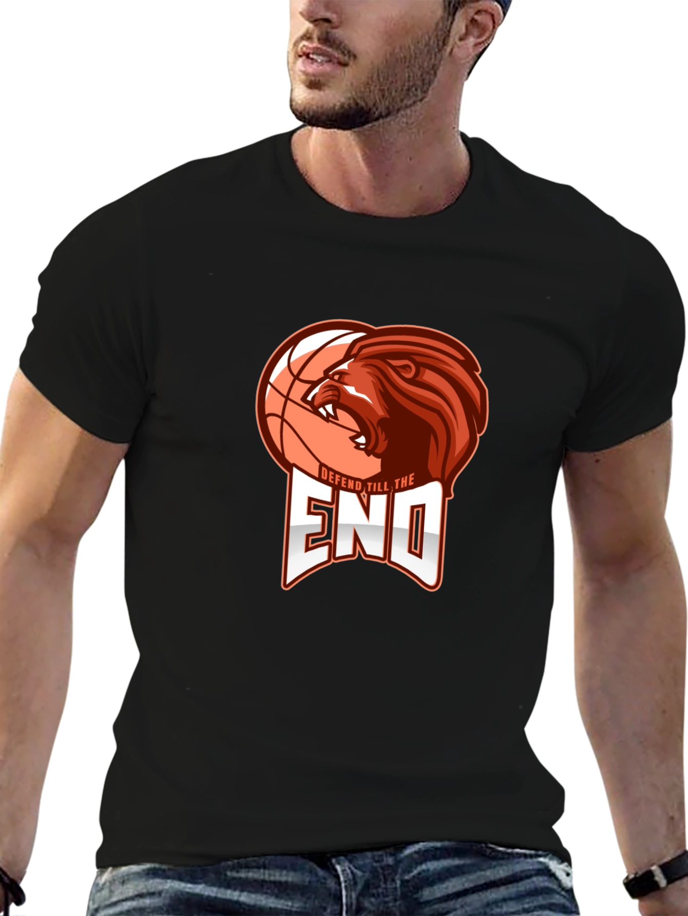 Defend Till the End Lion Basketball Graphic Tee