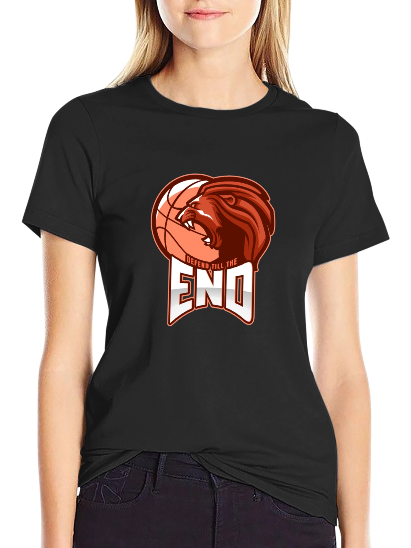Defend Till the End Lion Basketball Graphic Tee