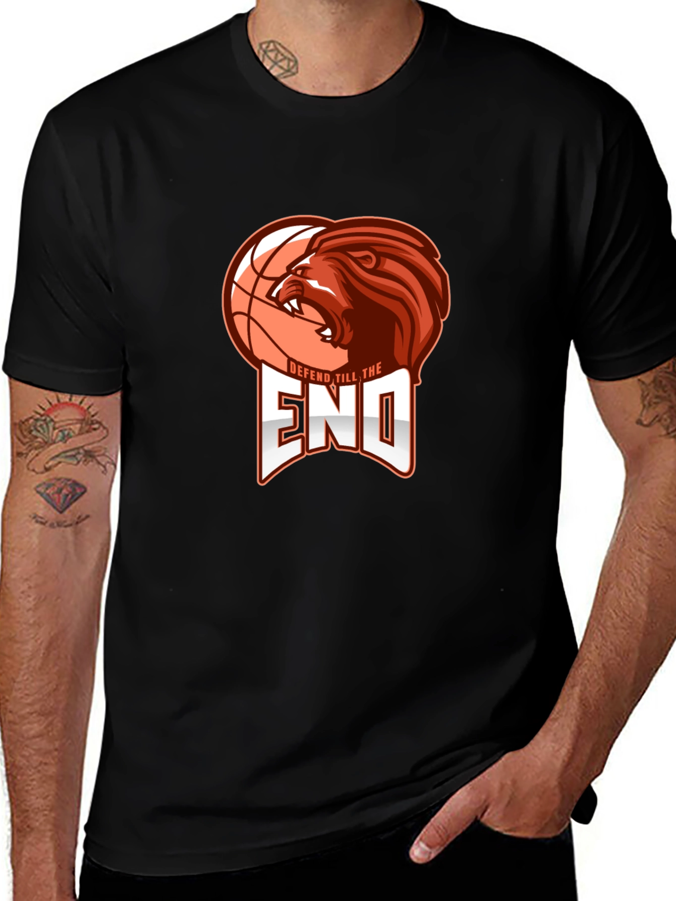Defend Till the End Lion Basketball Graphic Tee