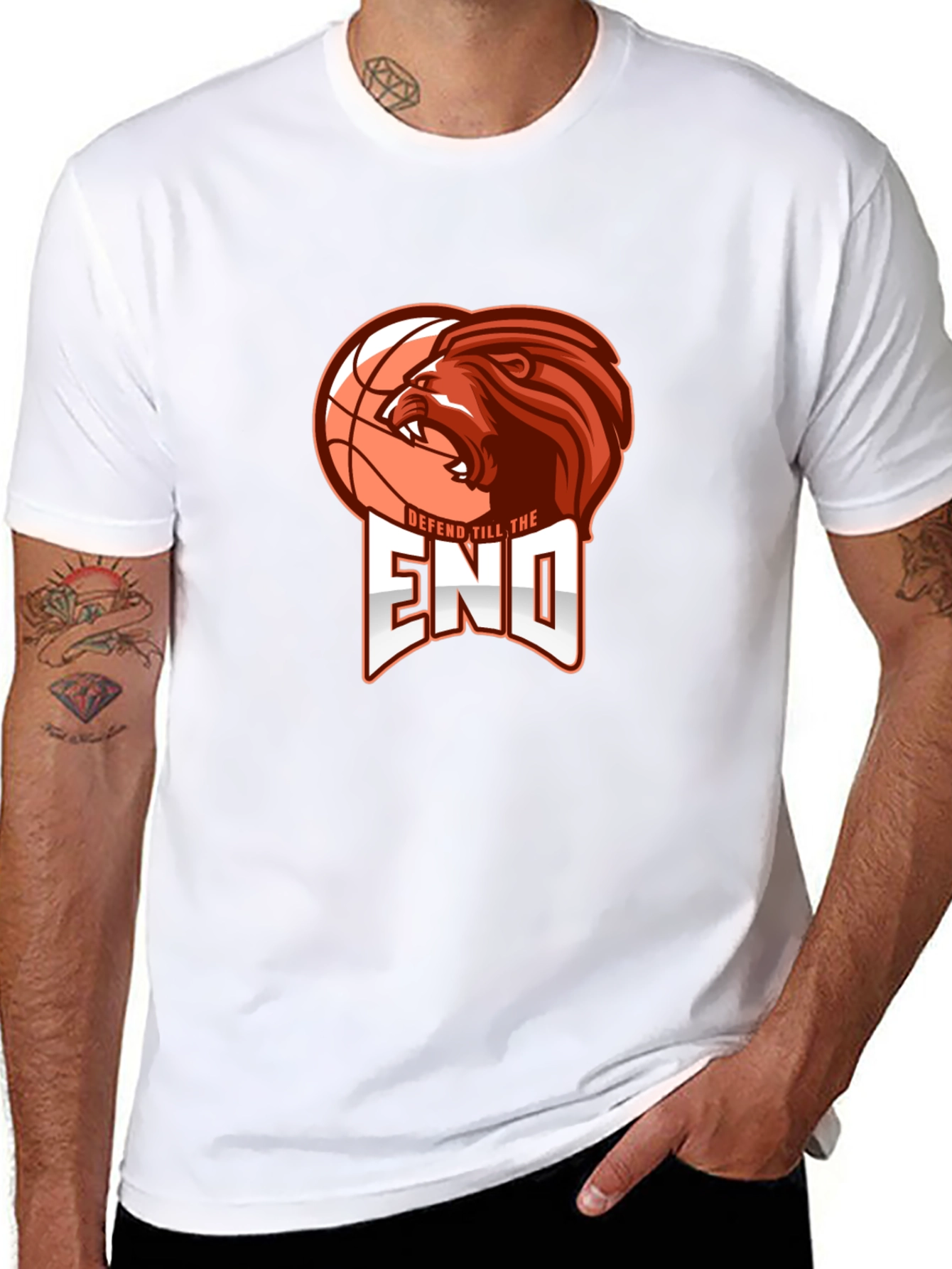 Defend Till the End Lion Basketball Graphic Tee