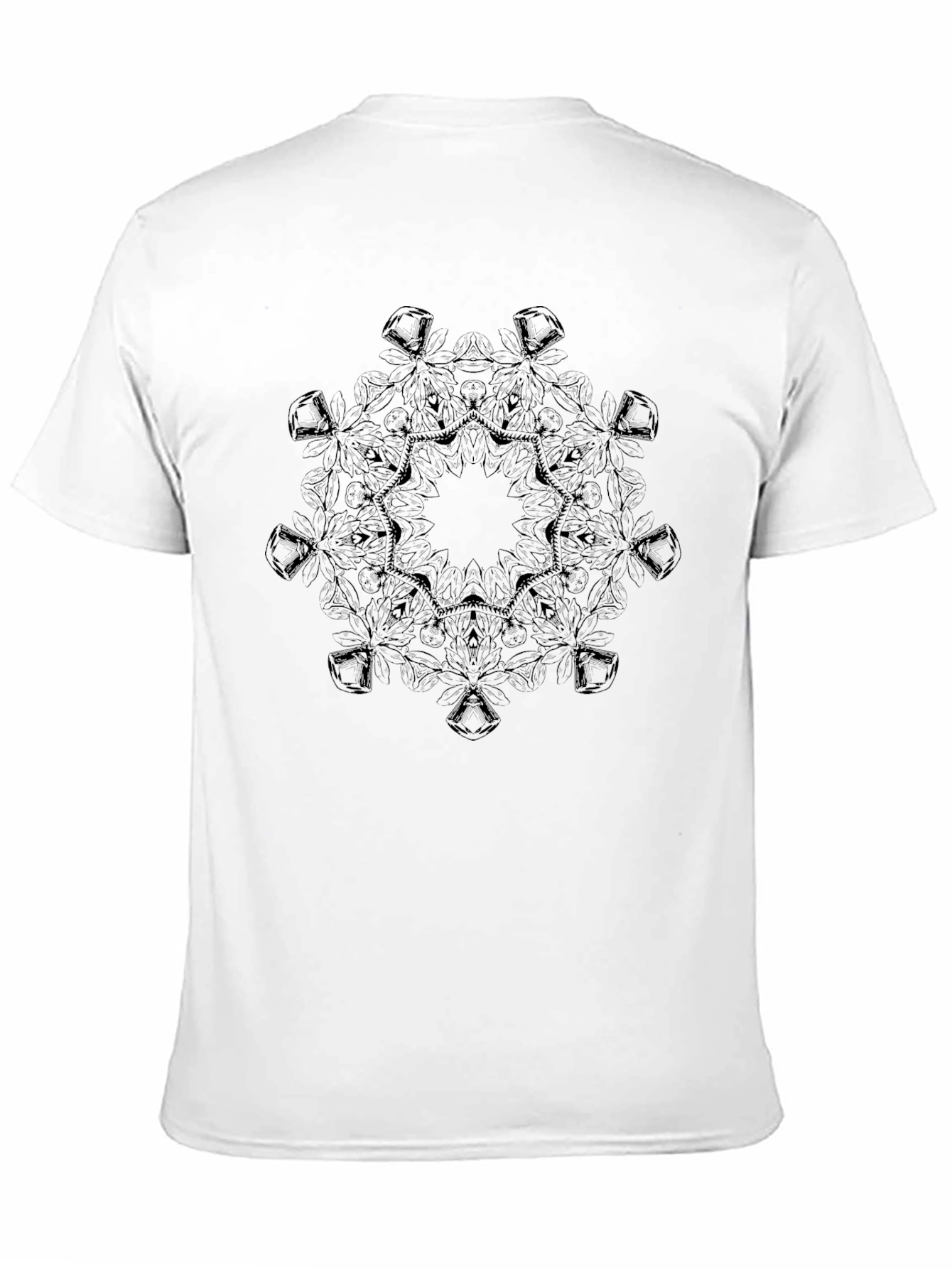 Abstract Mandala Graphic Black T-Shirt