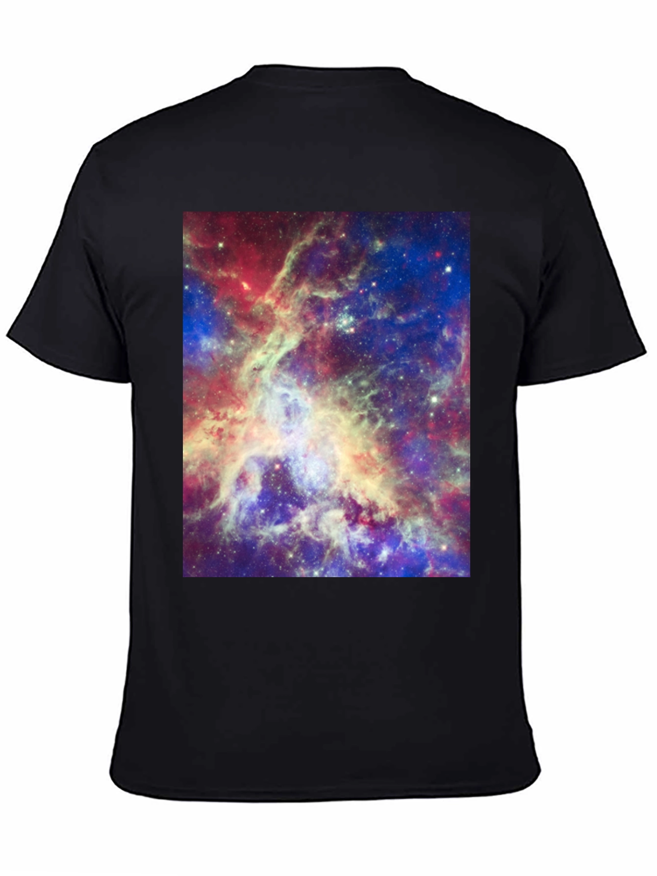 Galaxy Print Tee - Mens Black Cotton T-Shirt