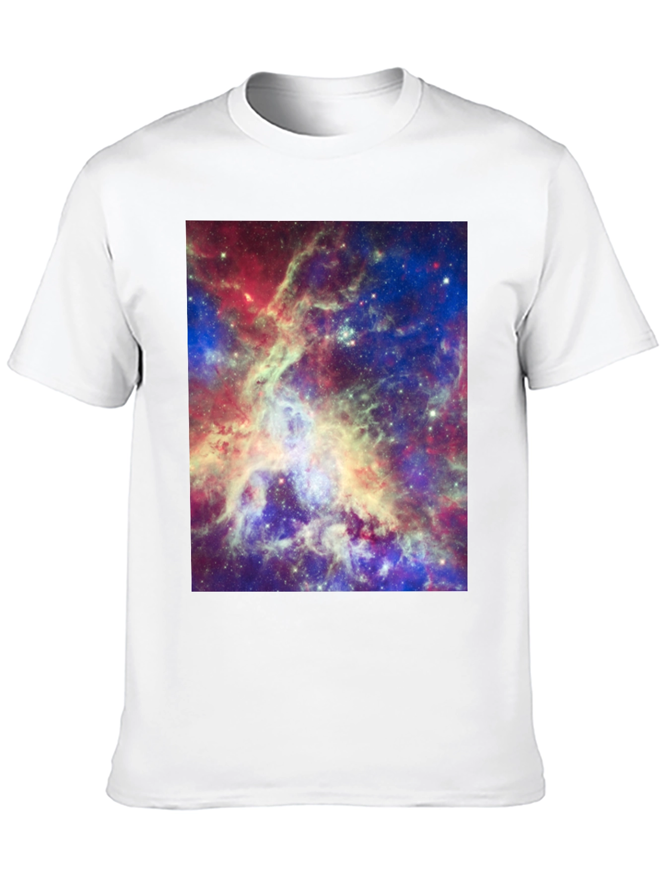 Galaxy Print Tee - Mens Black Cotton T-Shirt