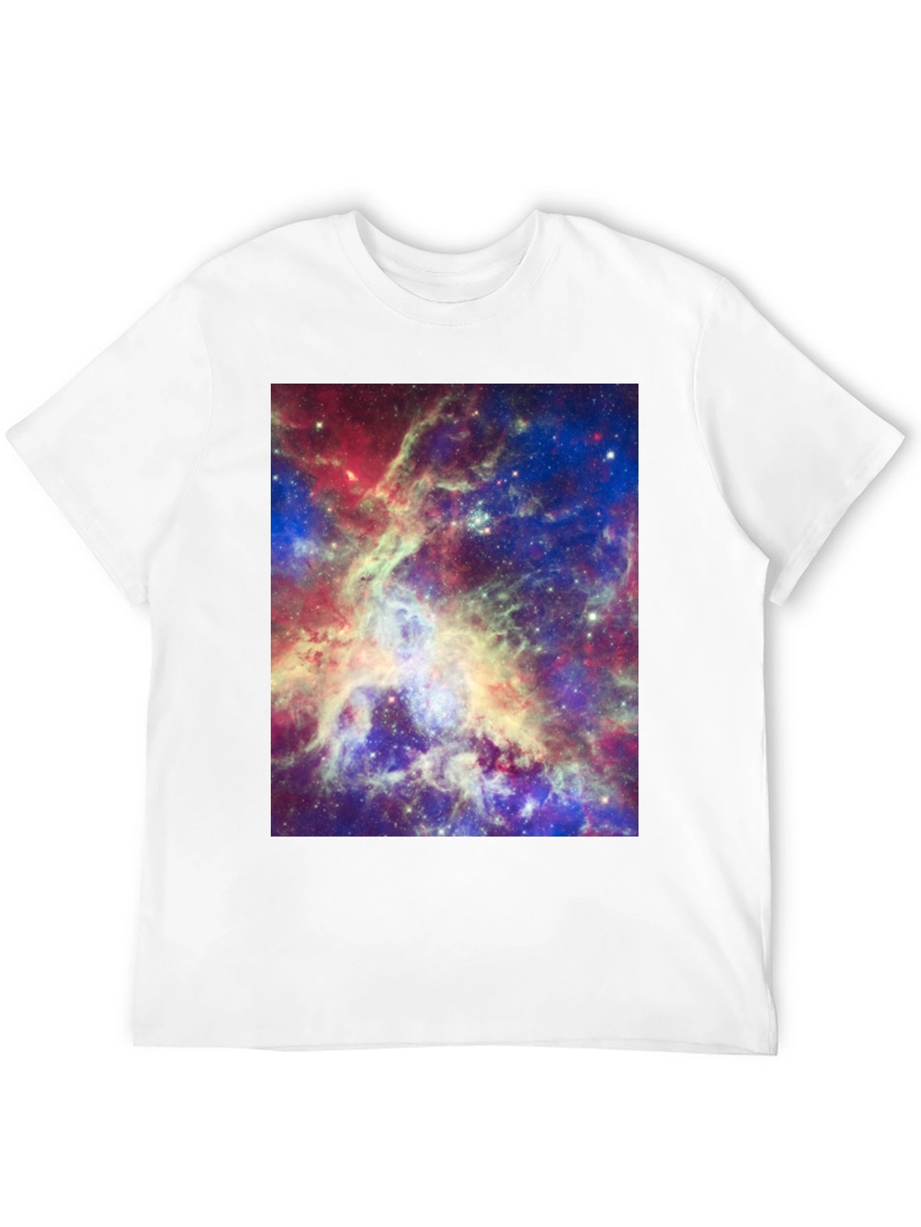 Galaxy Print Tee - Mens Black Cotton T-Shirt