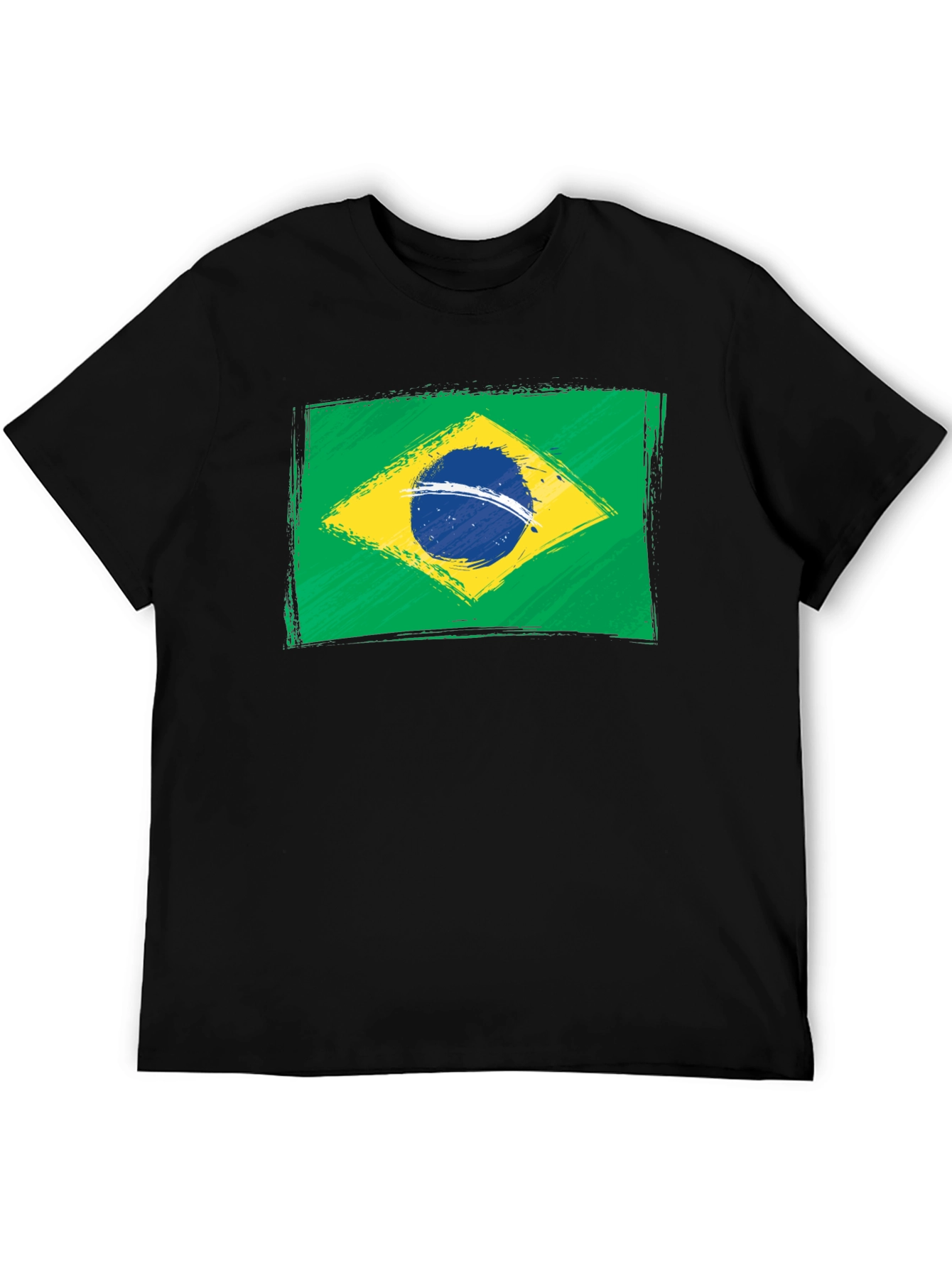 Brazil Flag Graphic T-Shirt - Black