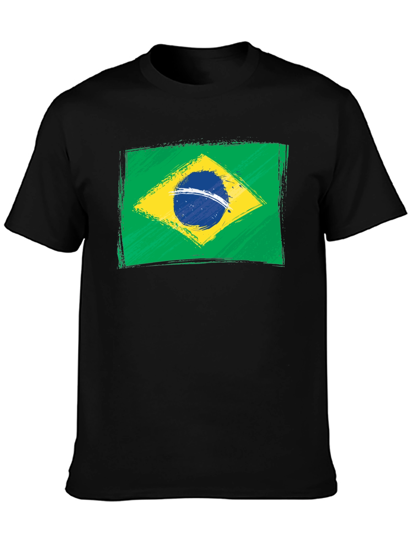 Brazil Flag Graphic T-Shirt - Black
