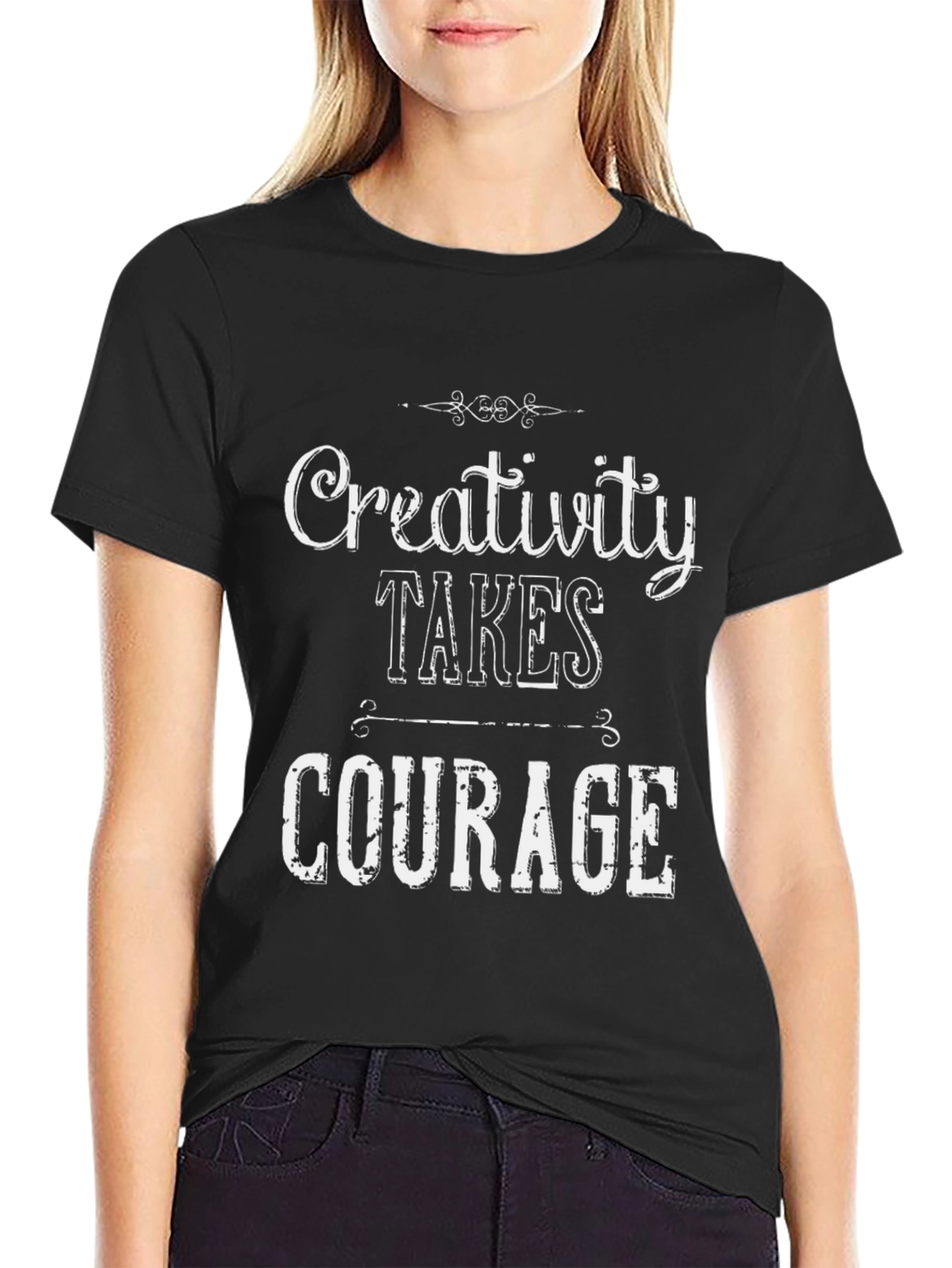 Creativity Takes Courage Black Graphic Tee