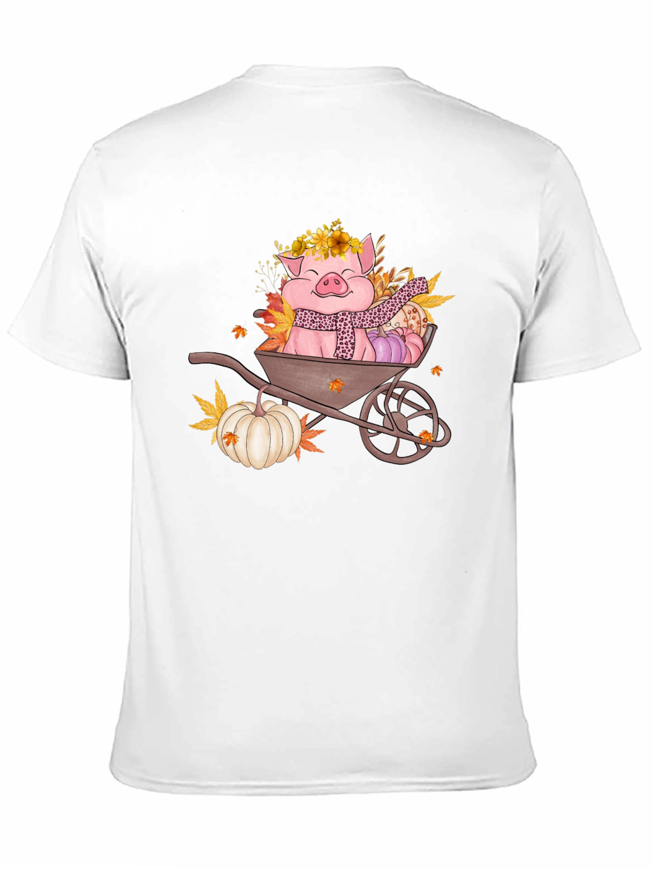 Fall Pig Wheelbarrow Graphic Tee