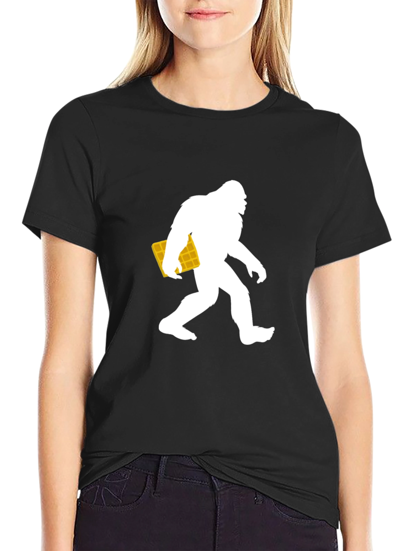 Bigfoot Waffle T-Shirt - Novelty Graphic Tee