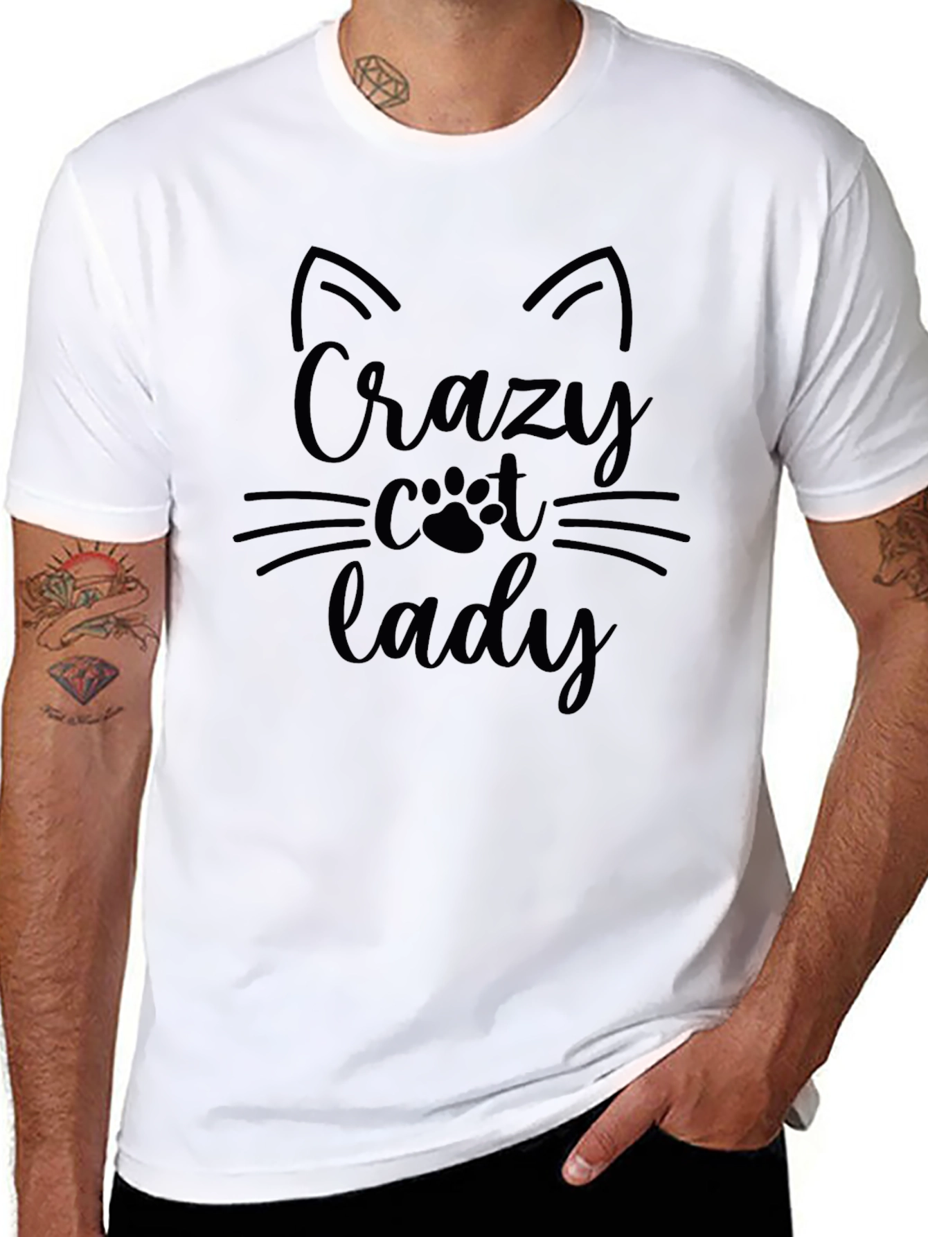 Crazy Cat Lady T-Shirt Black