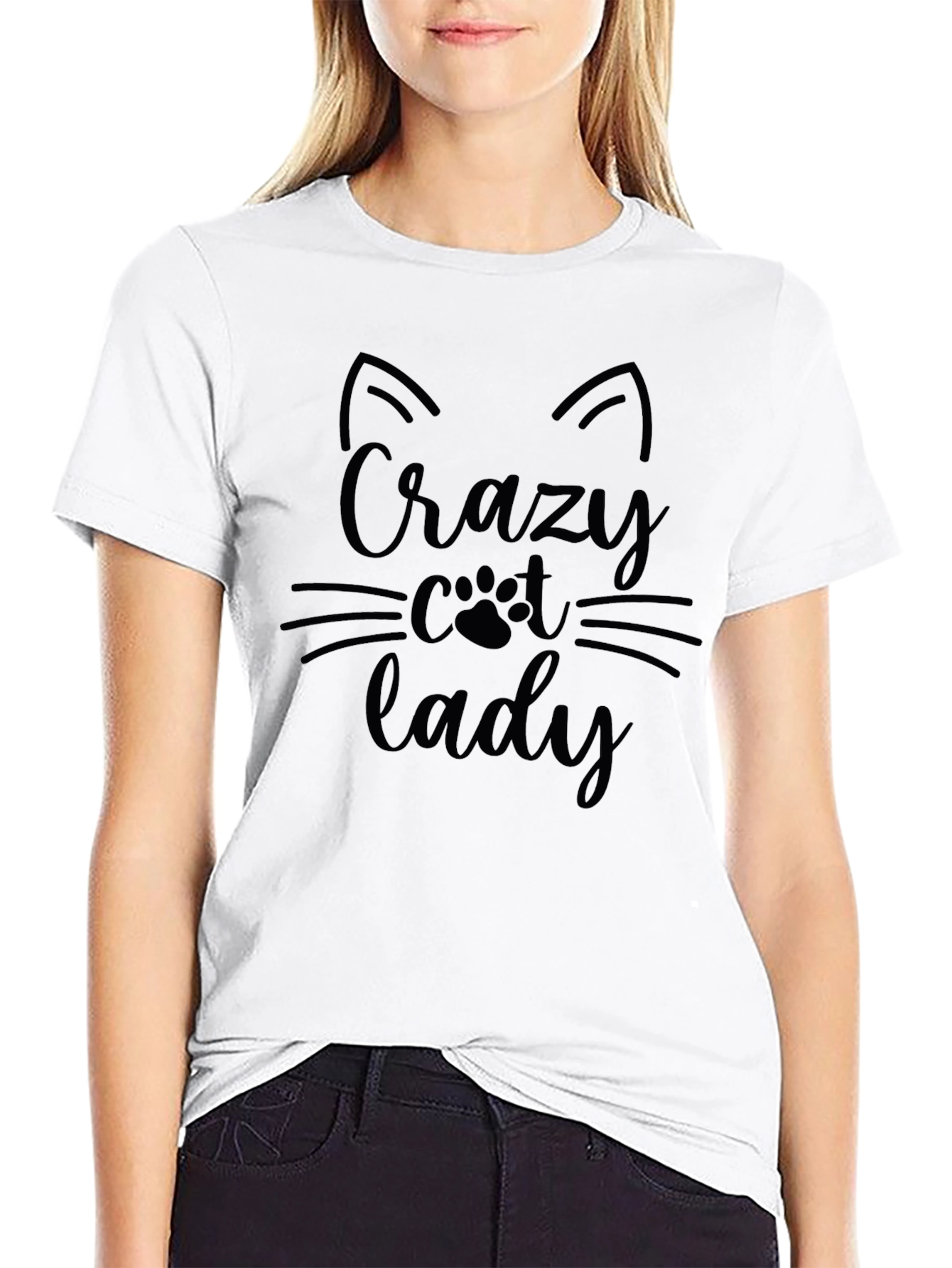 Crazy Cat Lady T-Shirt Black