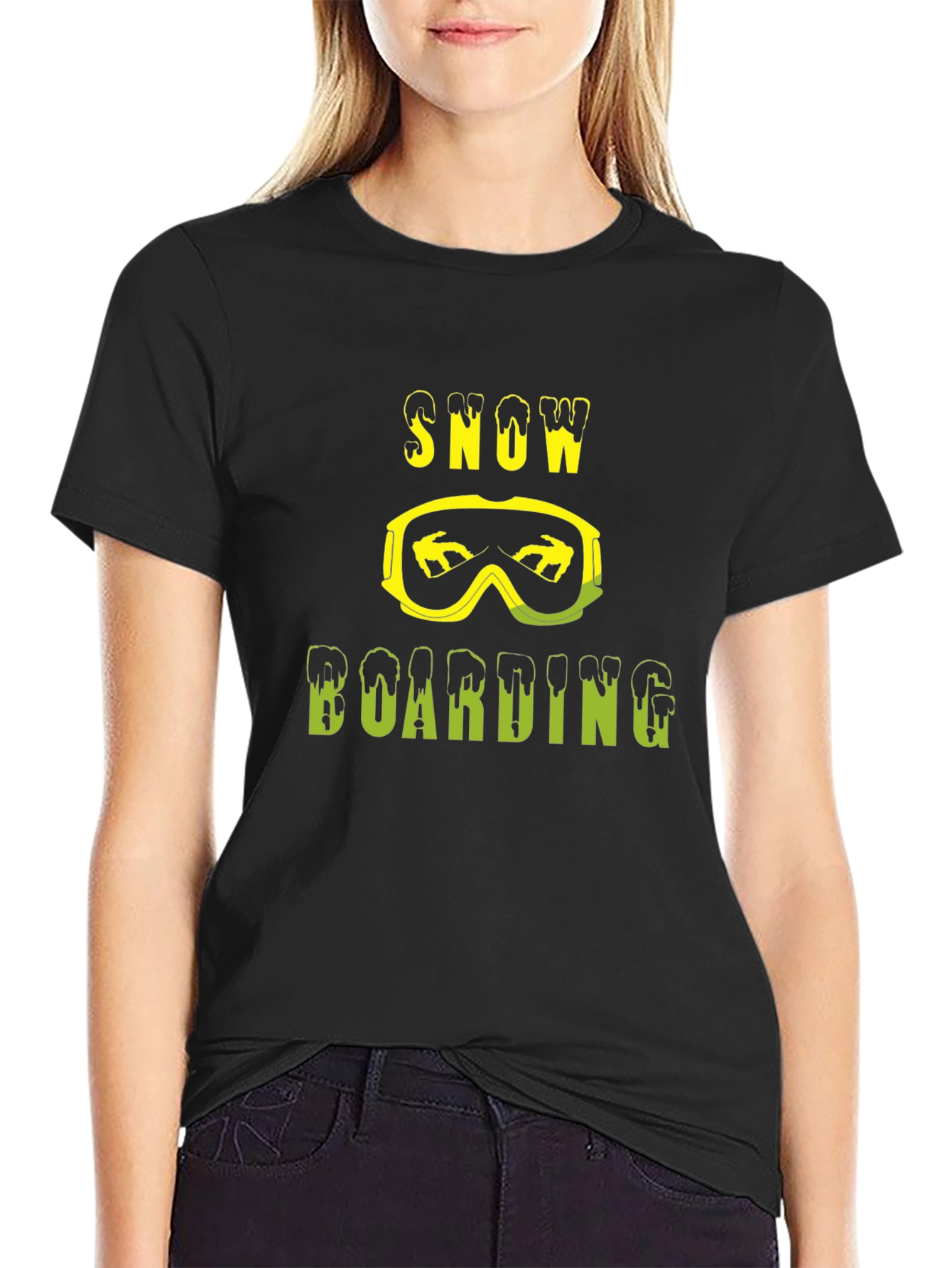 Snowboarding Graphic T-Shirt - Black