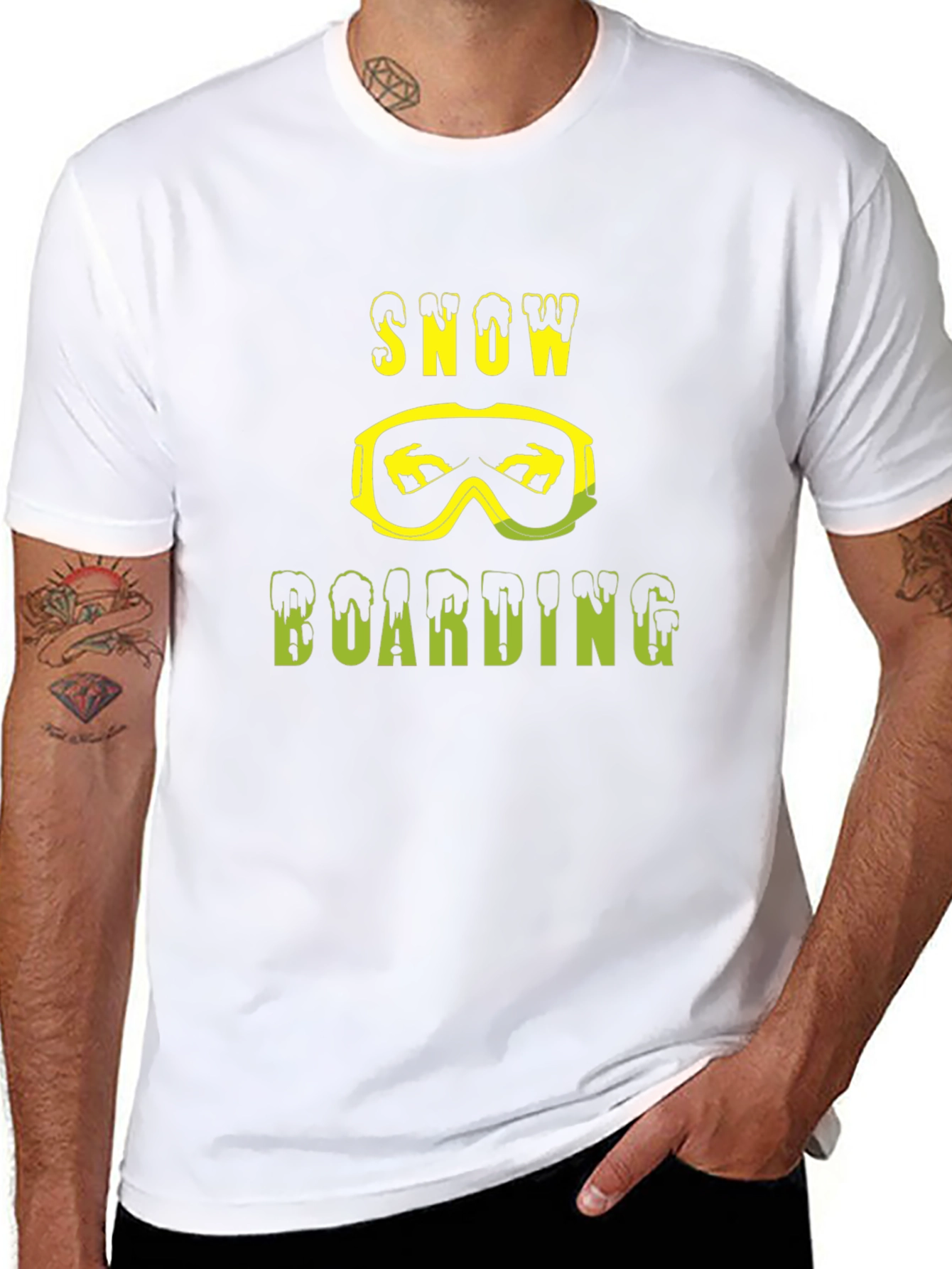 Snowboarding Graphic T-Shirt - Black