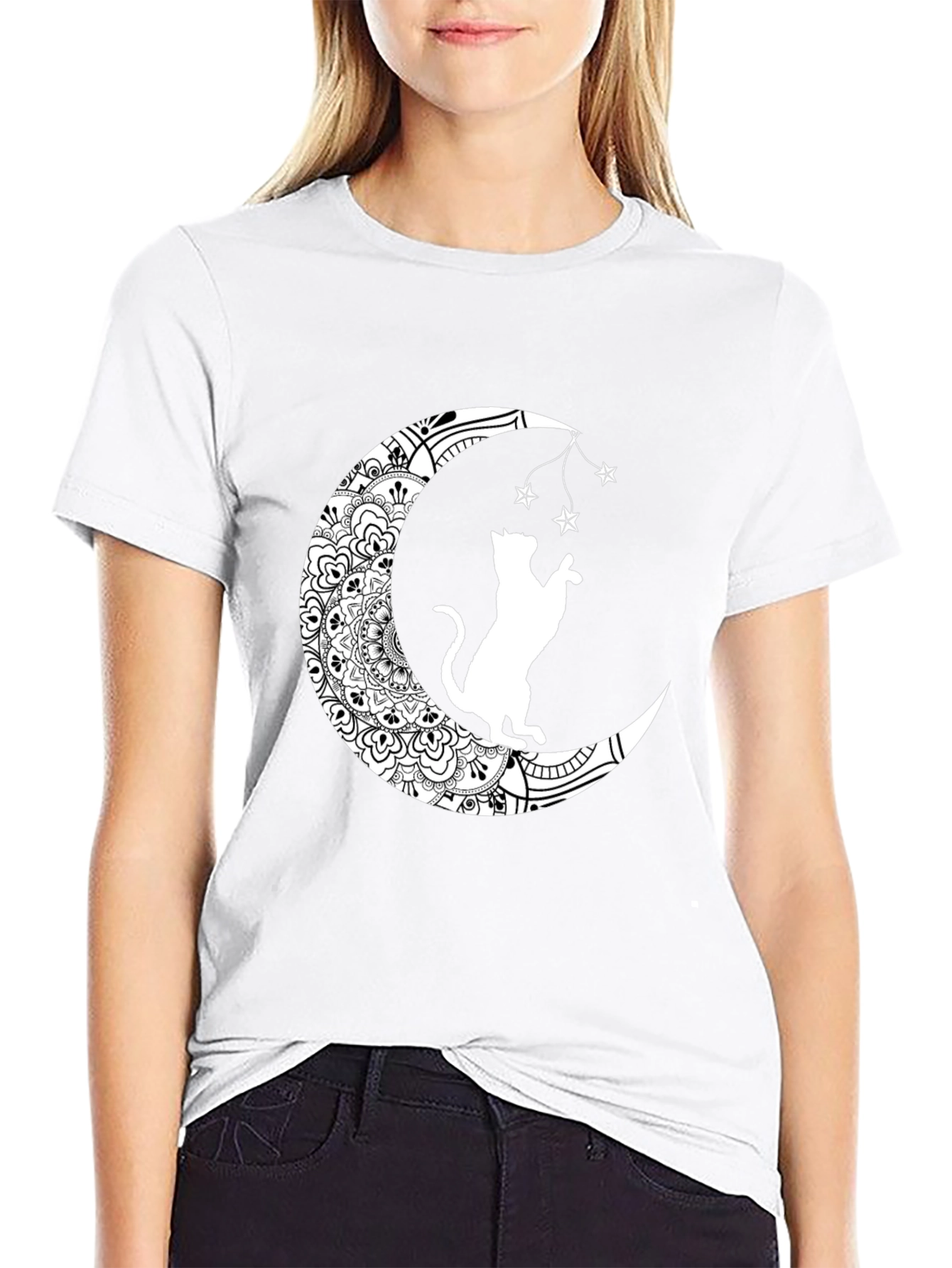 Cat on the Moon Graphic Tee