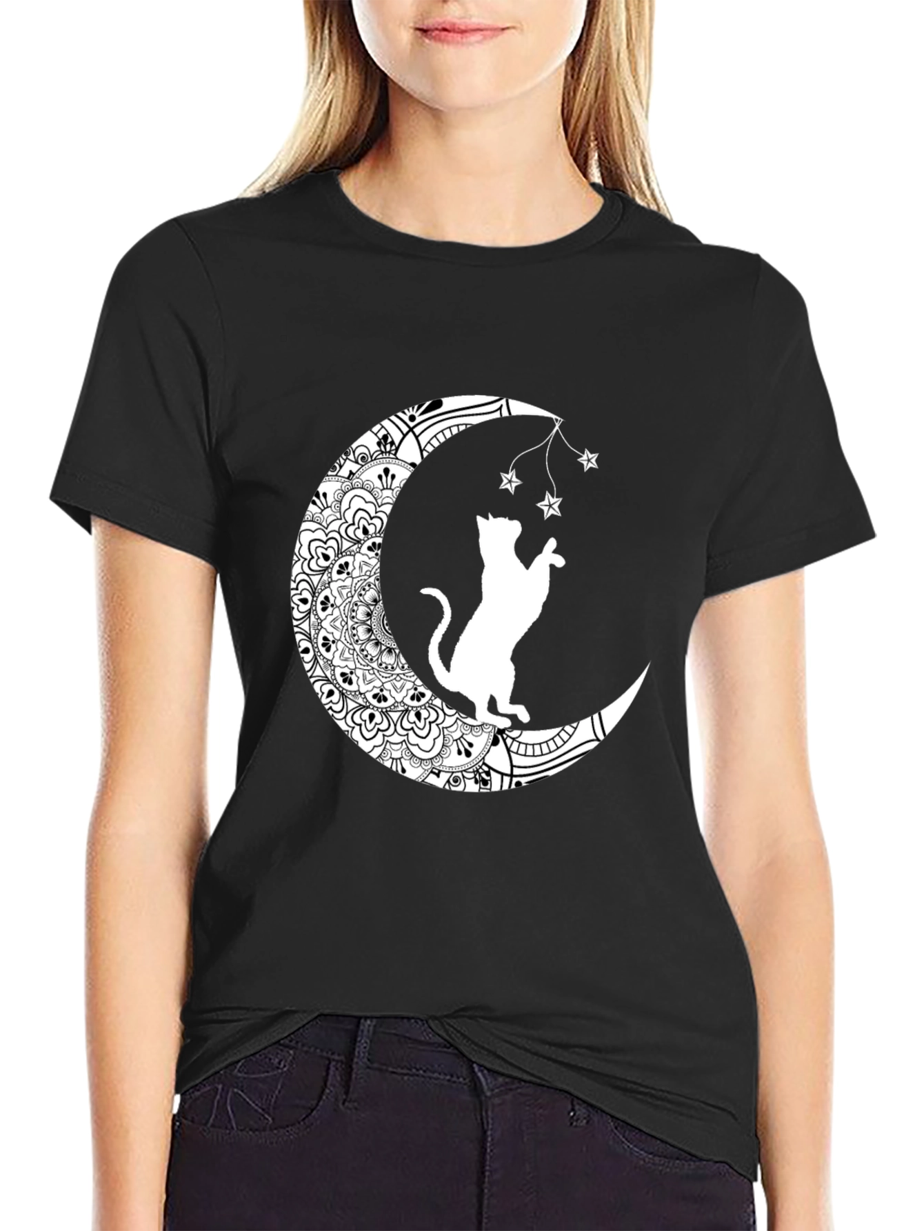 Cat on the Moon Graphic Tee