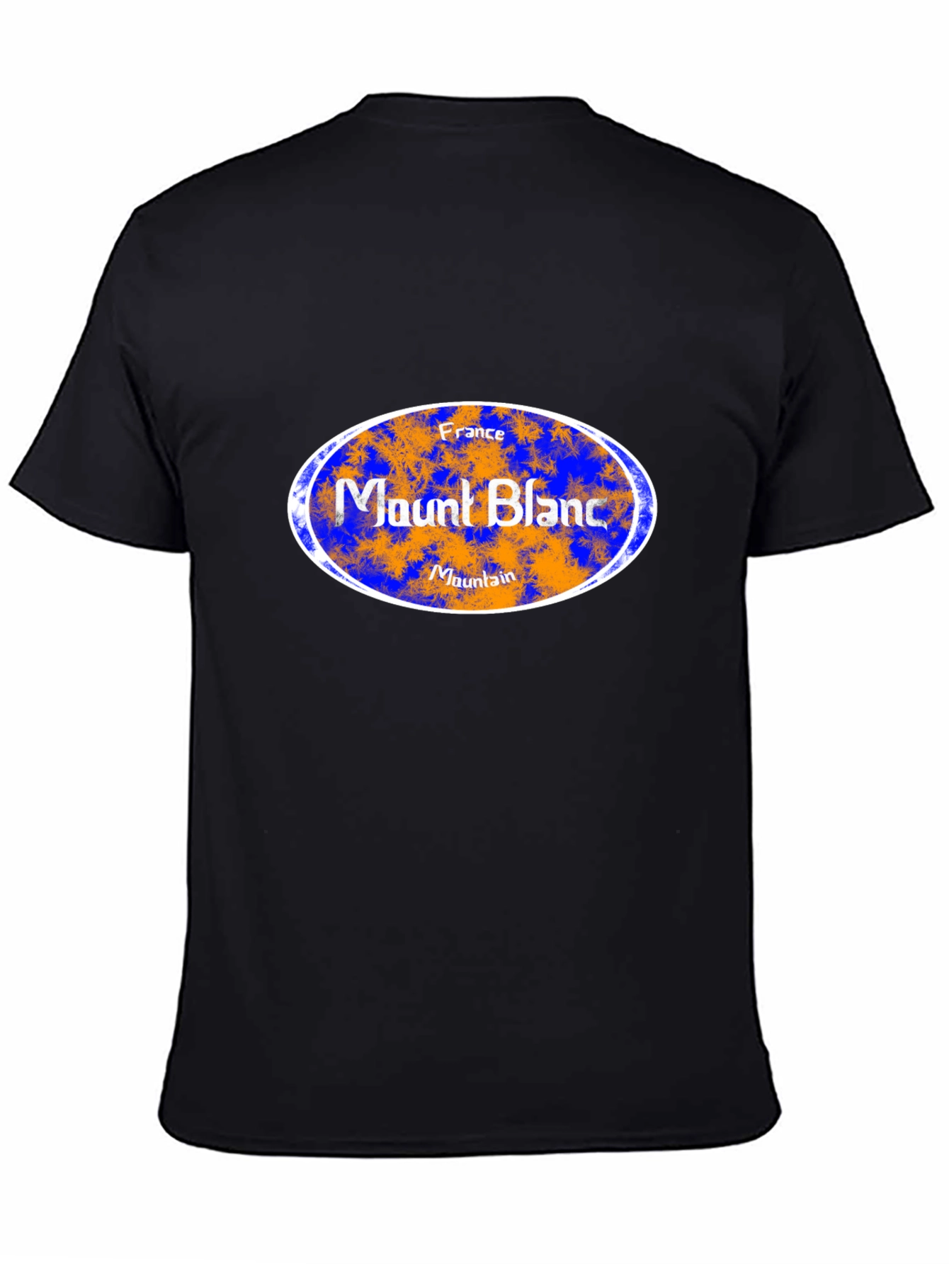 Mount Blanc France Mountain Graphic Tee - Black