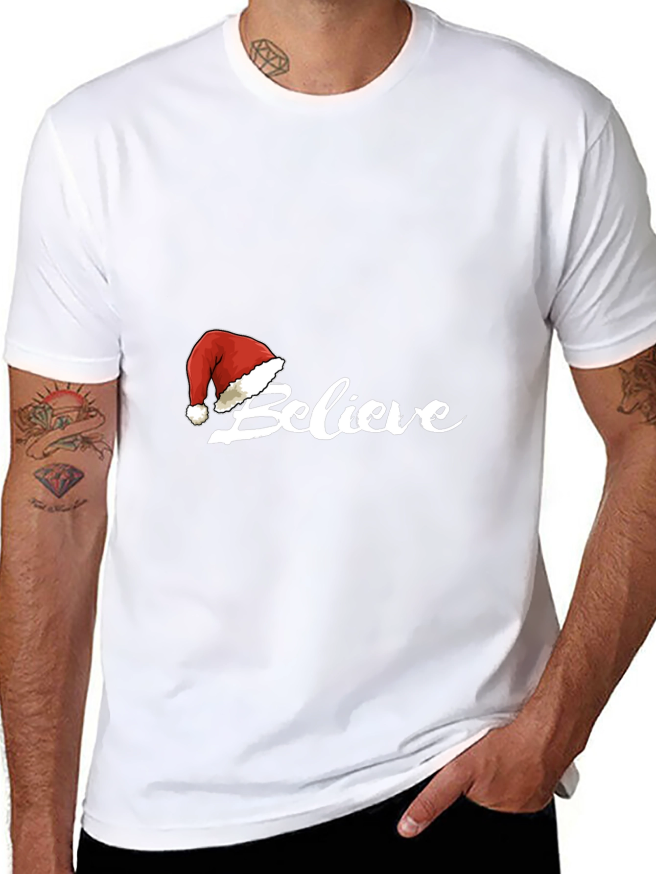 Believe Christmas Santa Hat T-Shirt