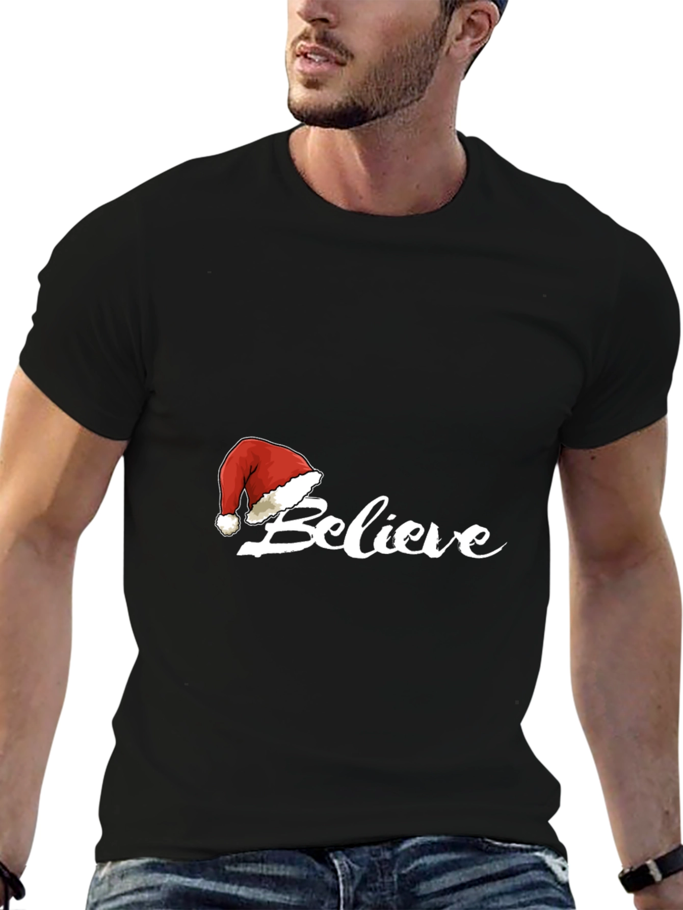 Believe Christmas Santa Hat T-Shirt