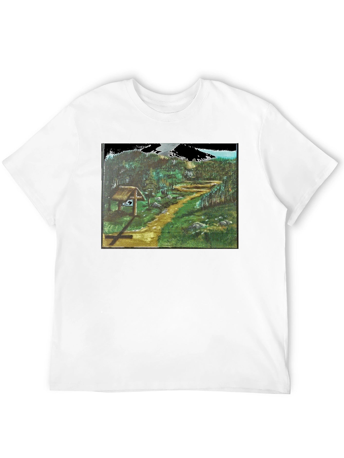 Nature Path Graphic Tee - Black Cotton Blend