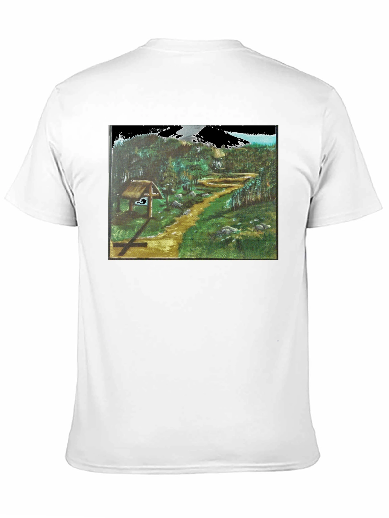 Nature Path Graphic Tee - Black Cotton Blend