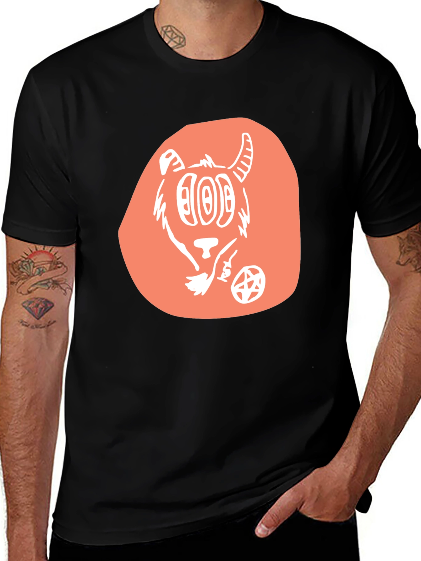 Graphic Tee - Cartoon Goat Design