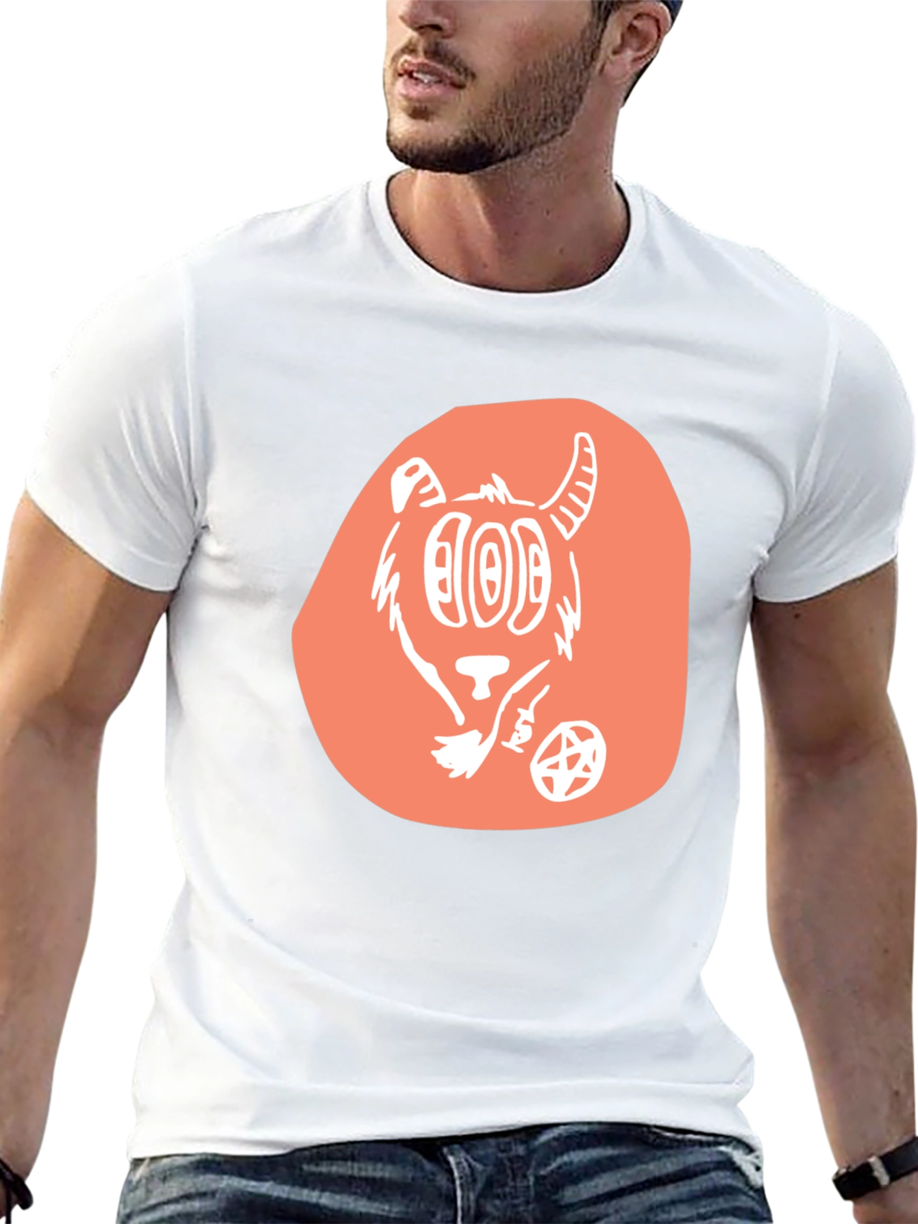 Graphic Tee - Cartoon Goat Design