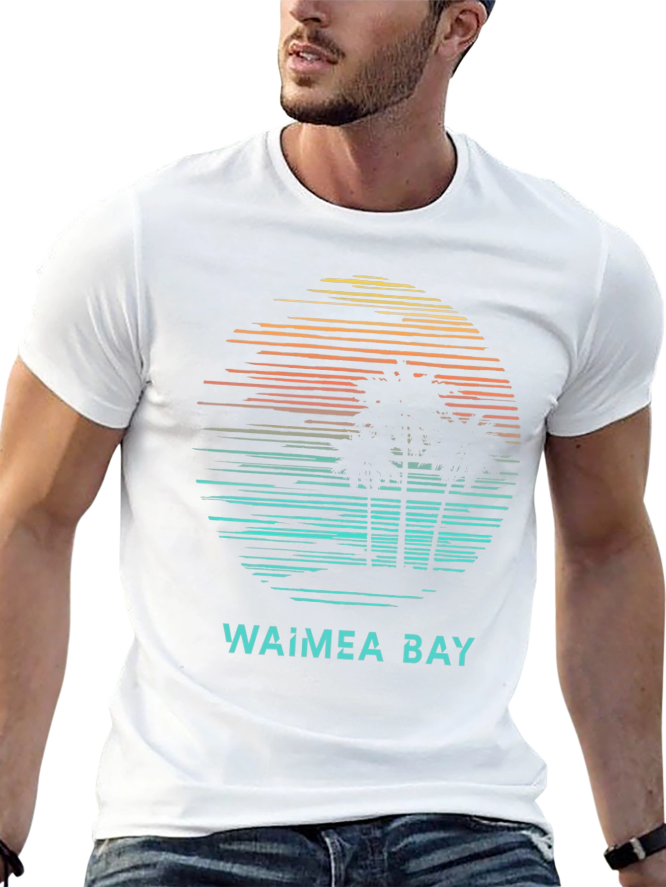 Waimea Bay Sunset T-Shirt: Retro Beach Vibes