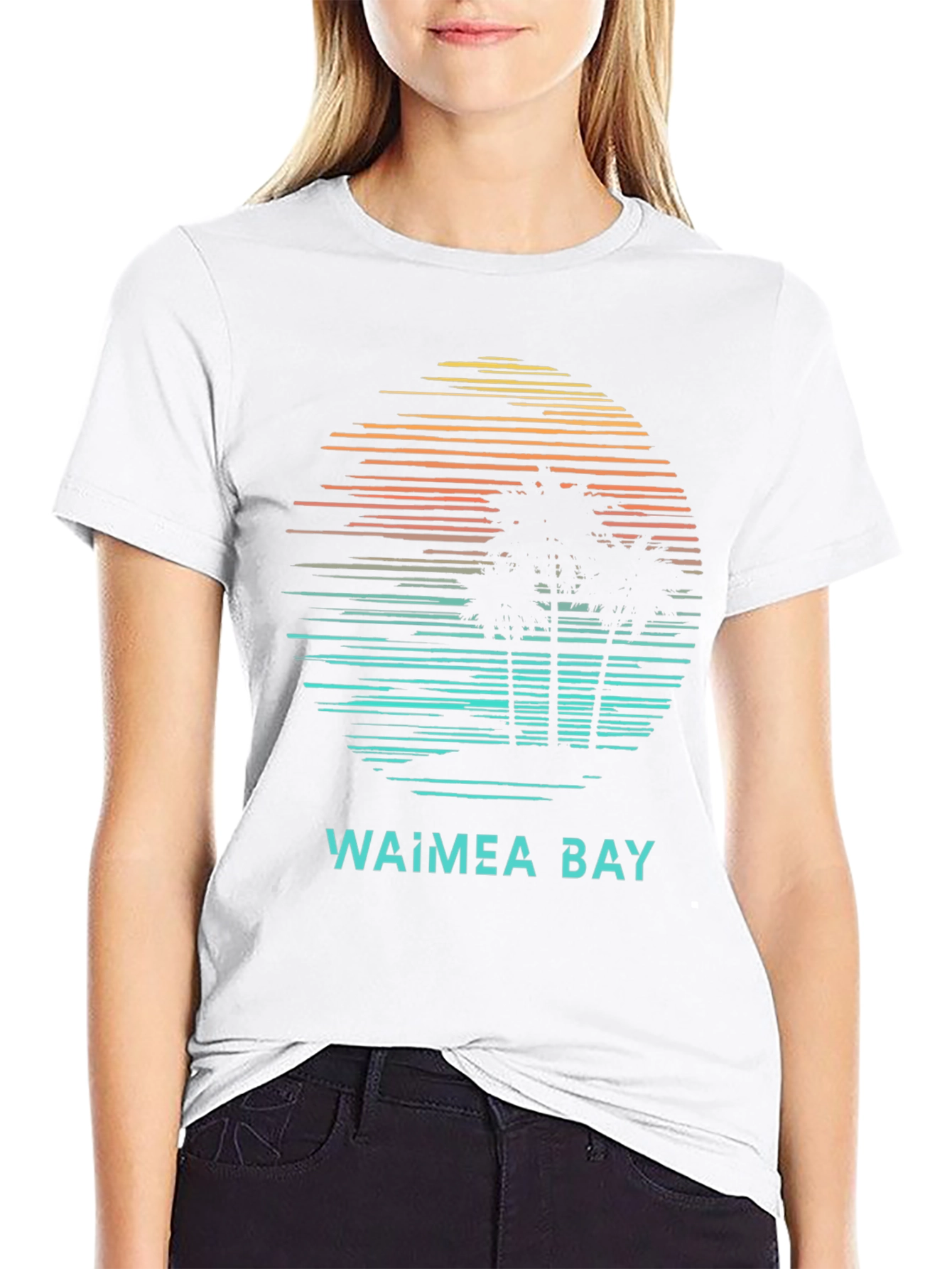 Waimea Bay Sunset T-Shirt: Retro Beach Vibes