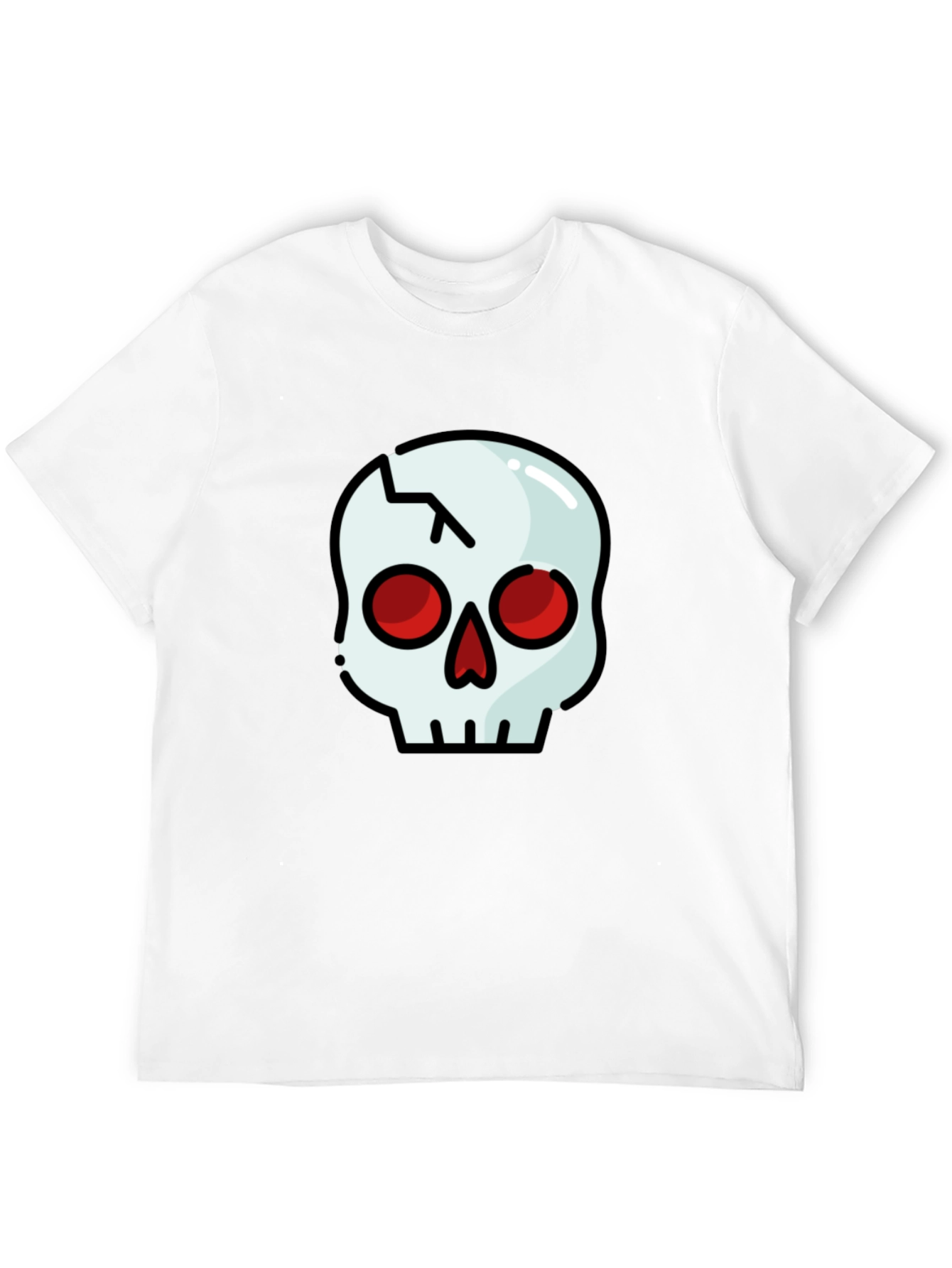 Cracked Skull Graphic Tee - Black