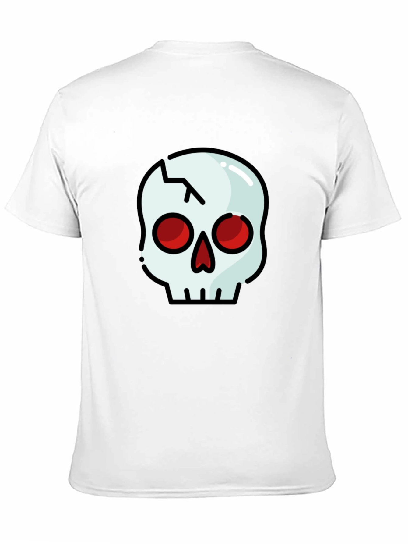 Cracked Skull Graphic Tee - Black
