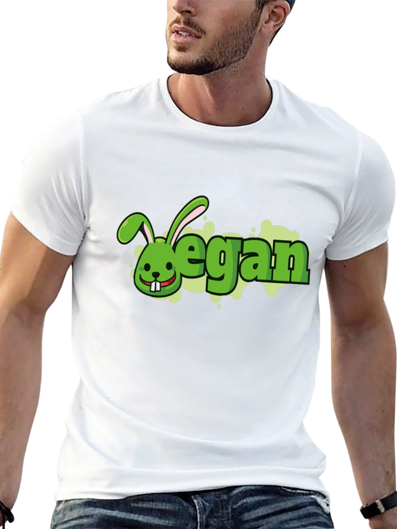Vegan Rabbit Black T-Shirt