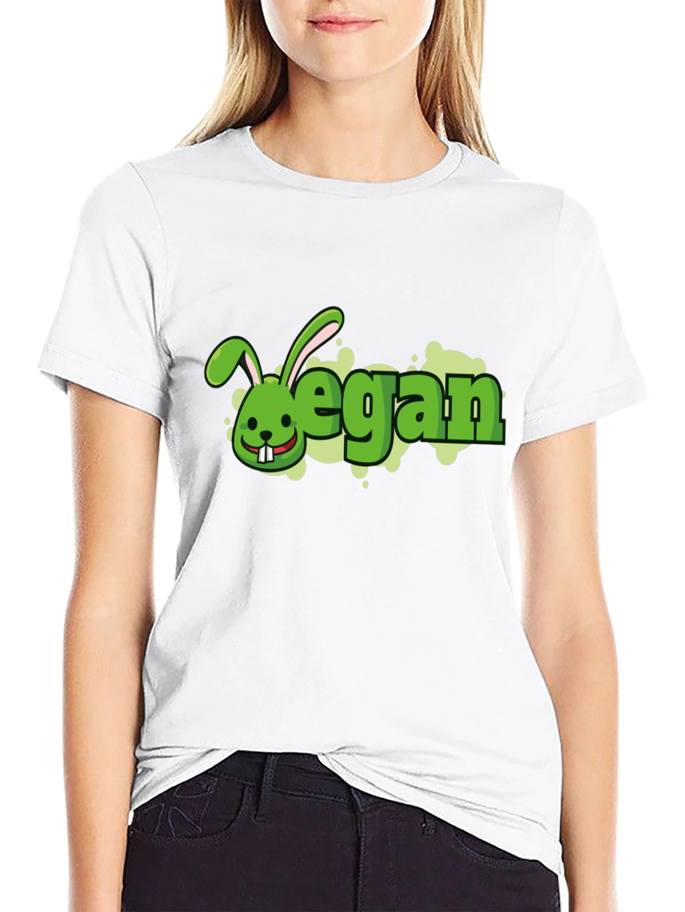 Vegan Rabbit Black T-Shirt