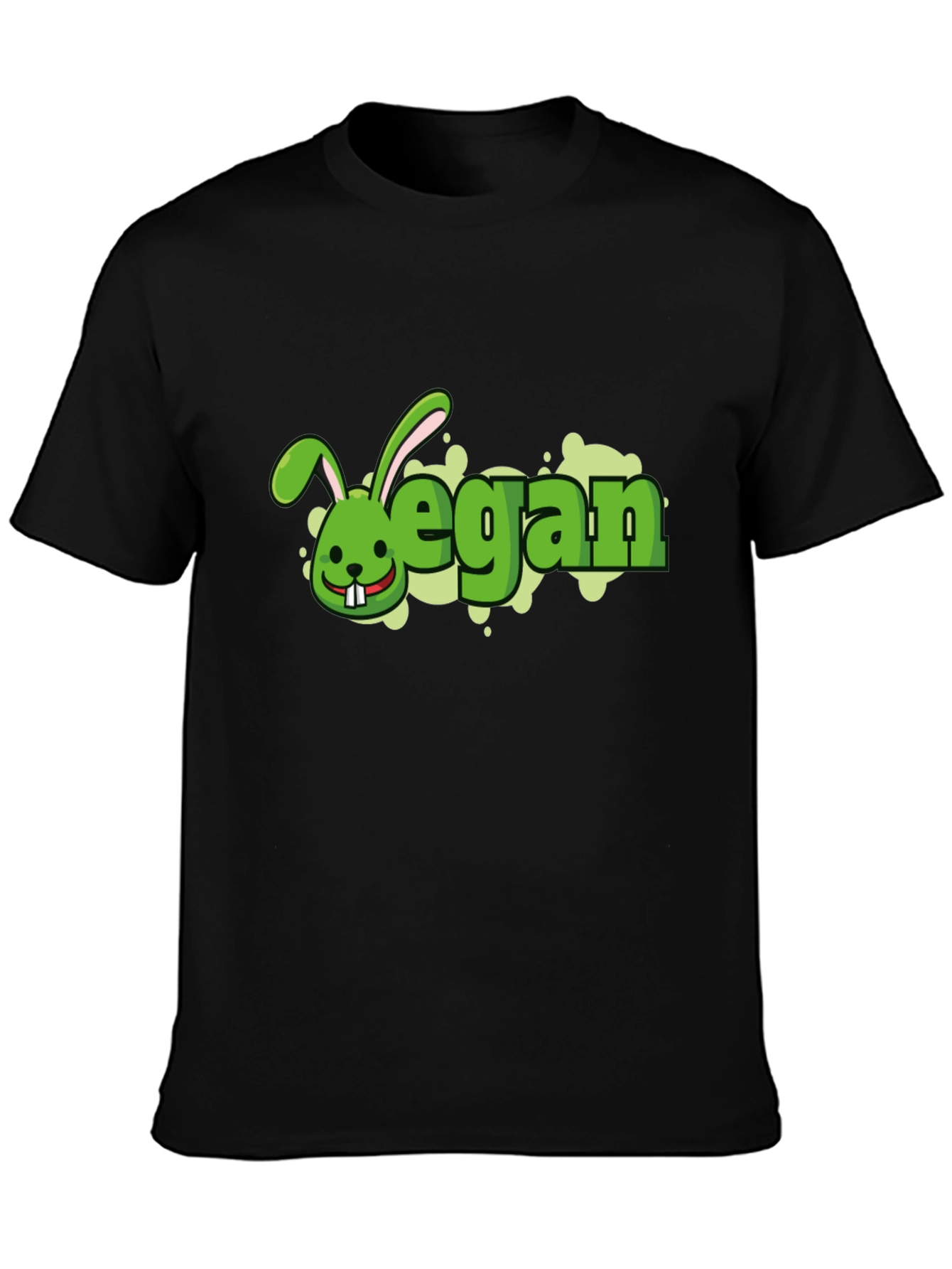 Vegan Rabbit Black T-Shirt