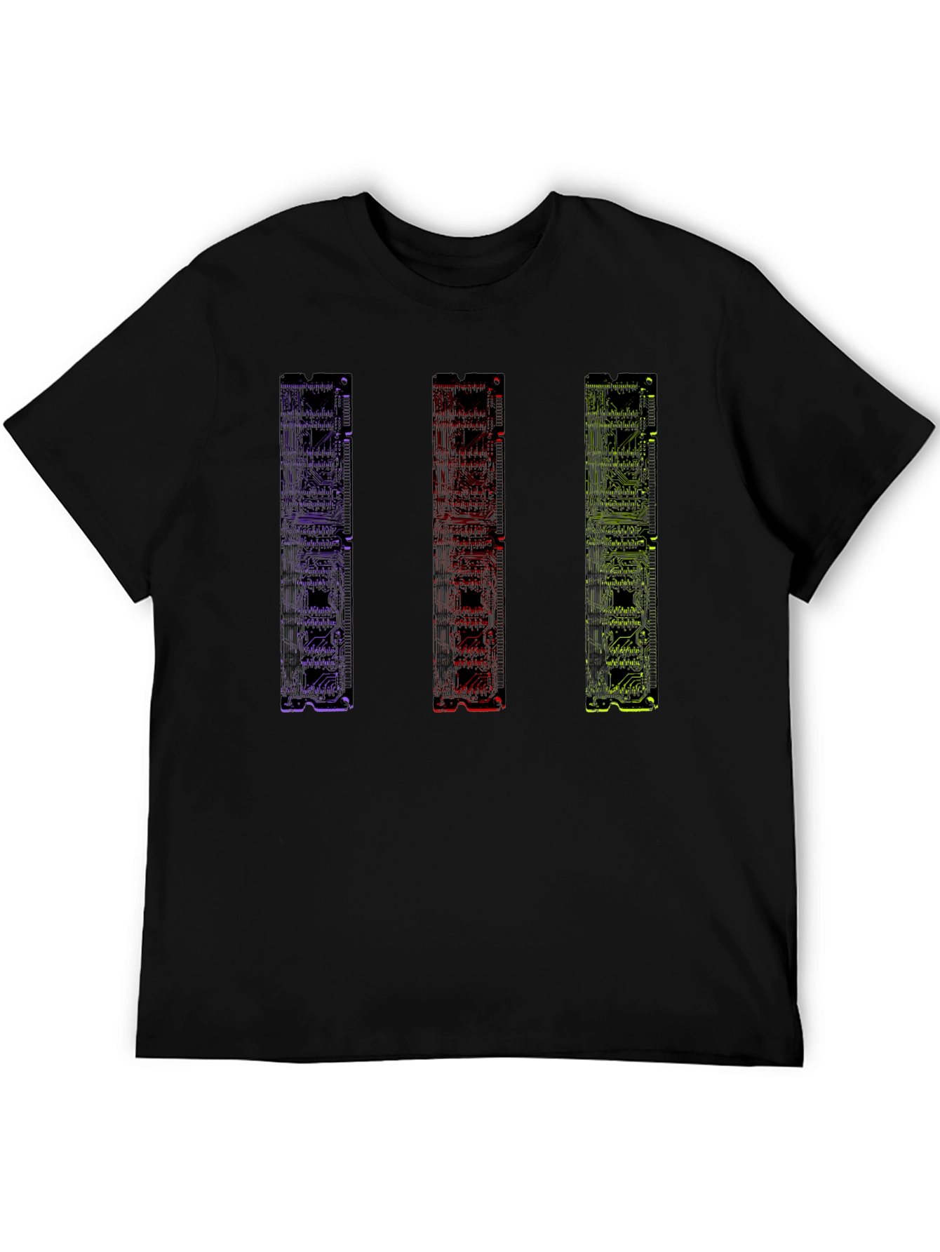 Geometric Circuit Board Mens Graphic T-Shirt