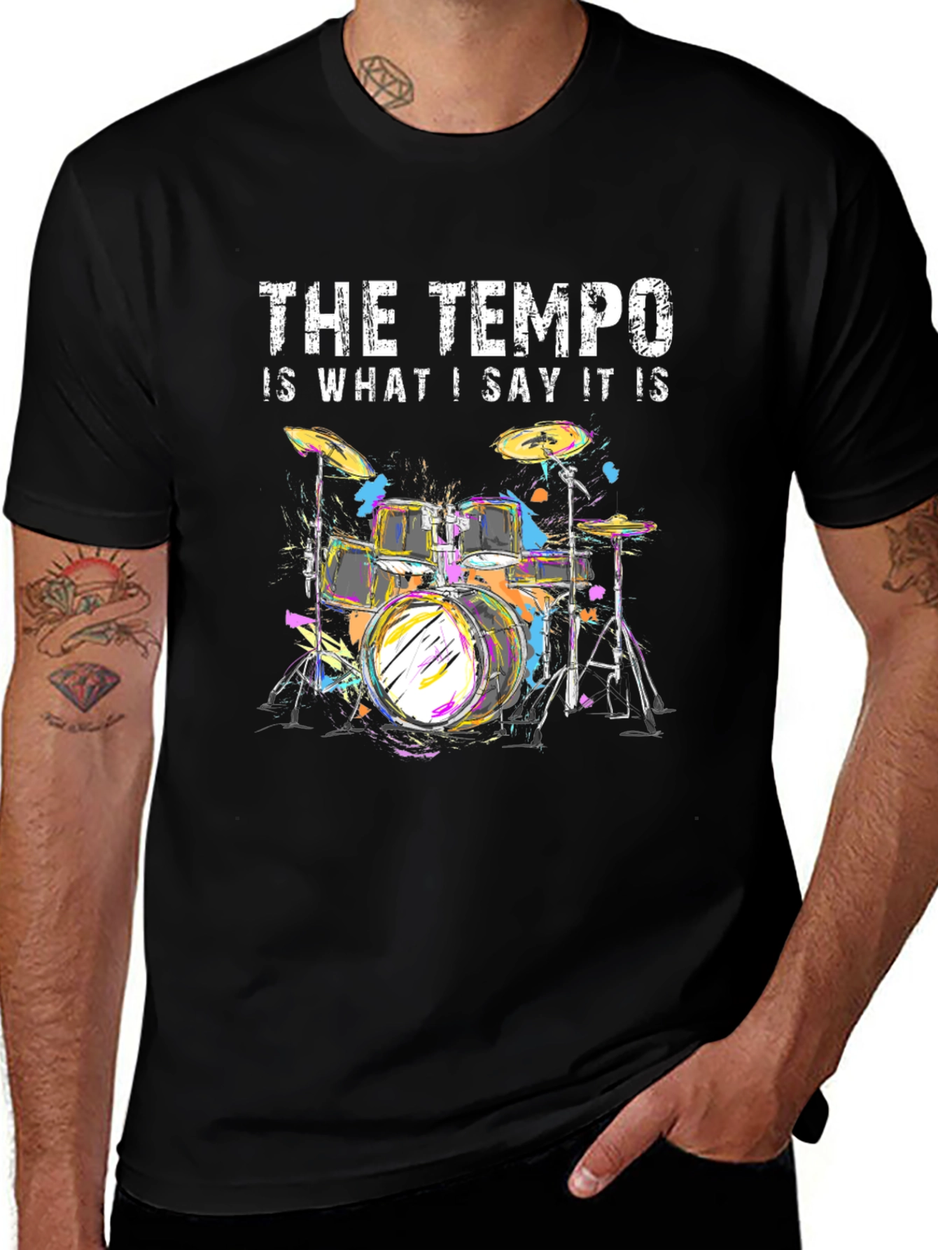 Tempo Drummer T-Shirt - Music Lover Tee