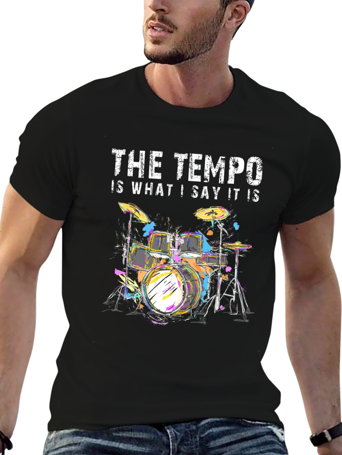 Tempo Drummer T-Shirt - Music Lover Tee