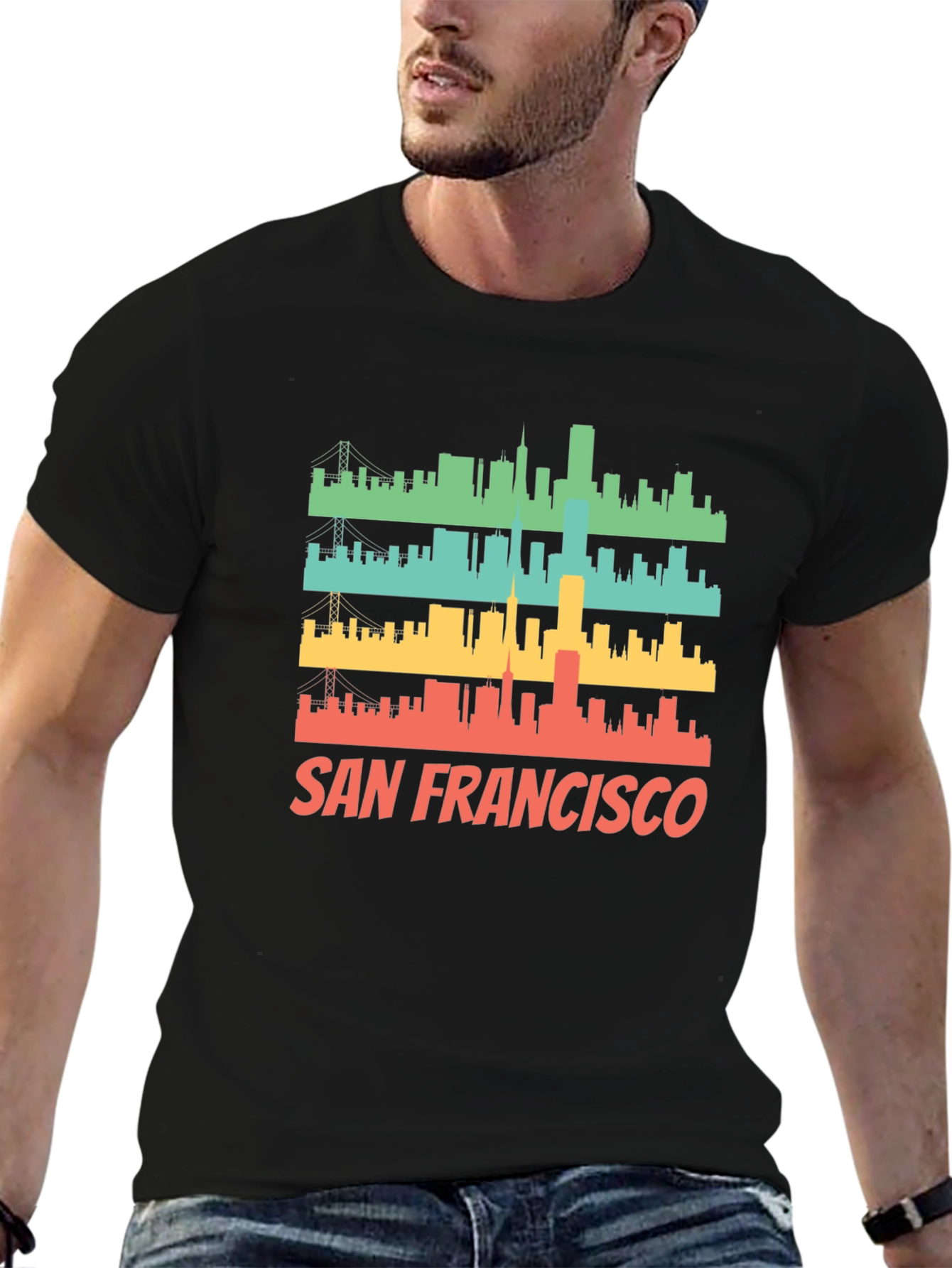 San Francisco Skyline Retro T-Shirt