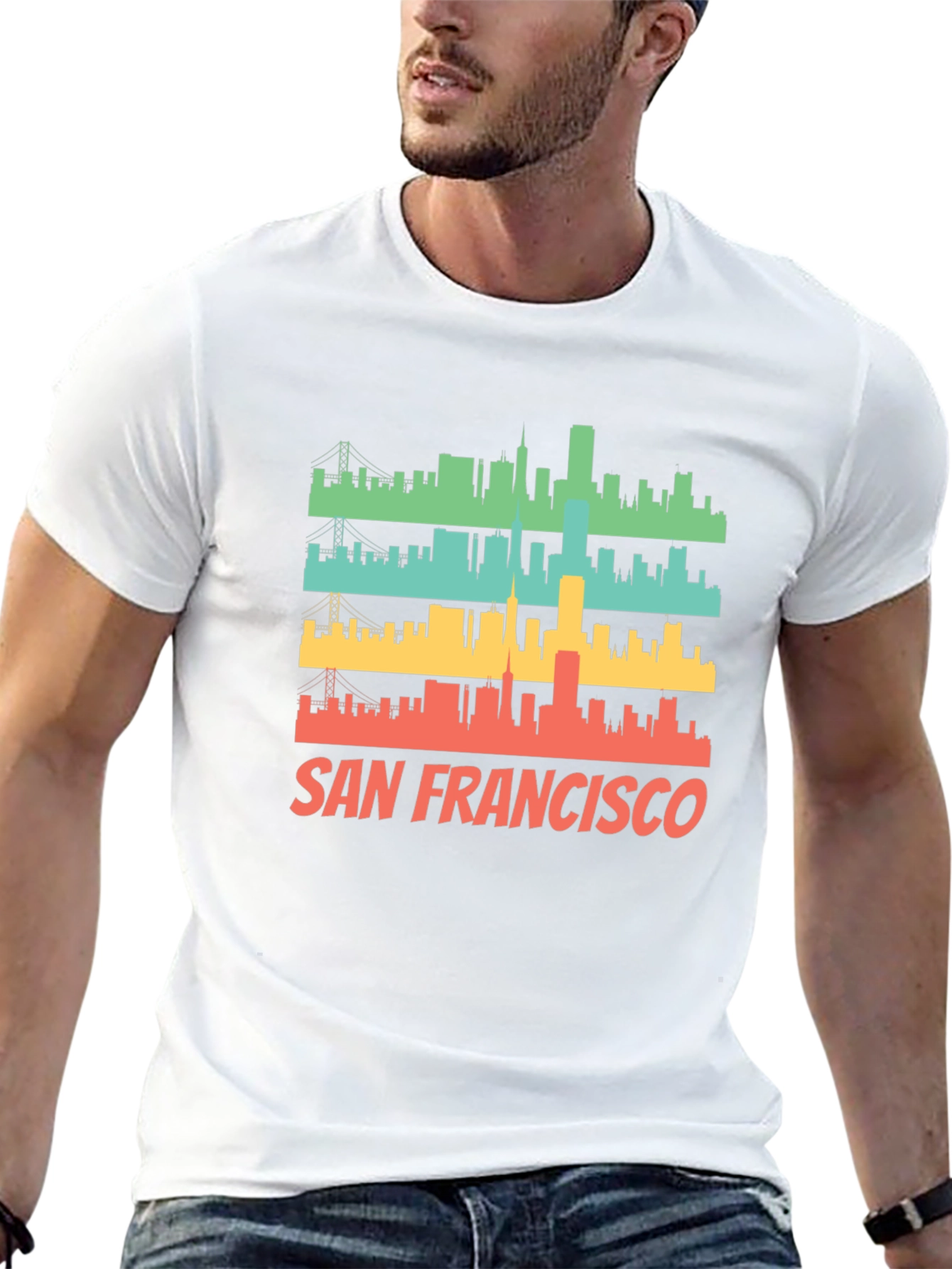 San Francisco Skyline Retro T-Shirt