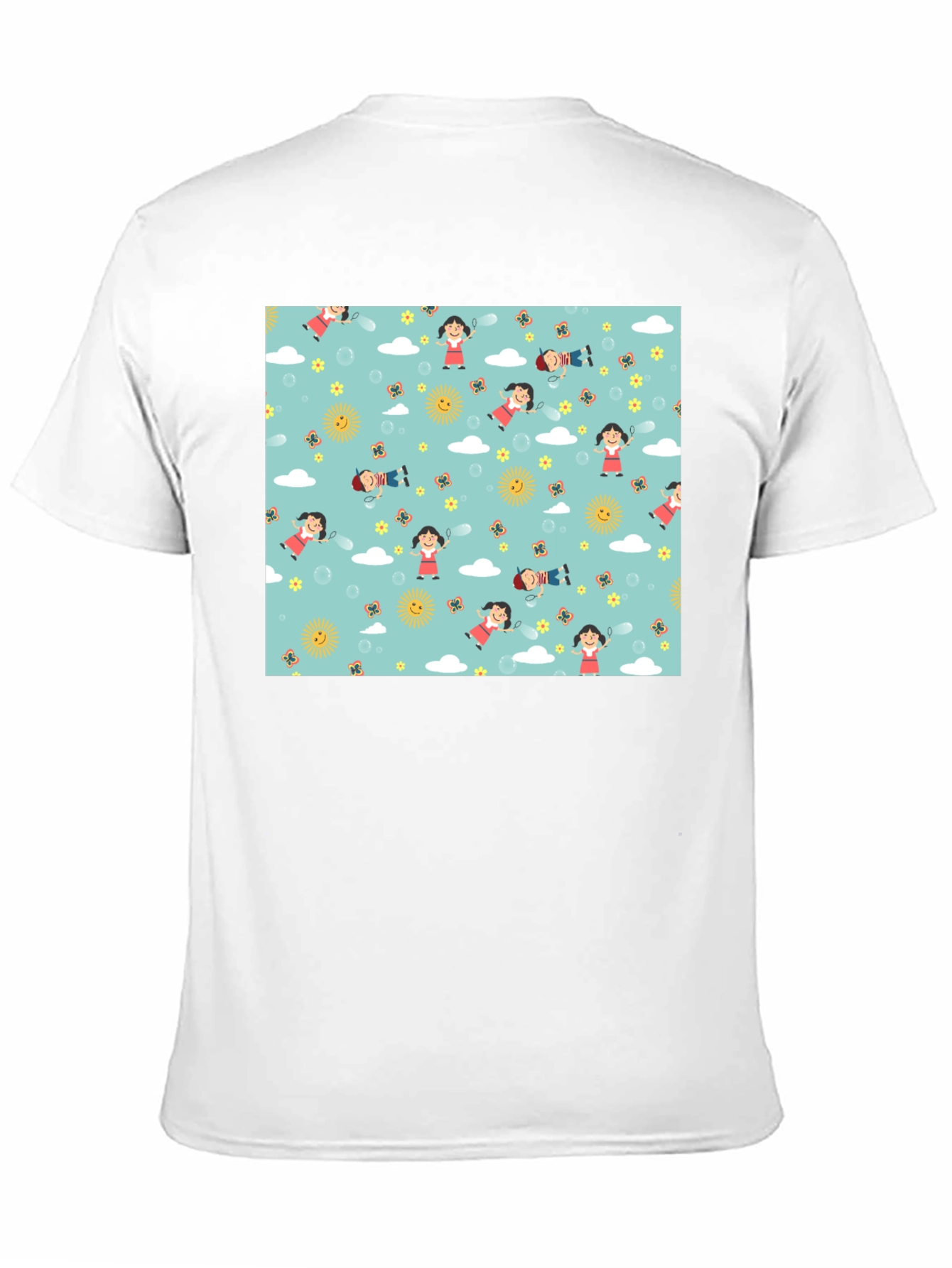 Cartoon Print Black Cotton Tee