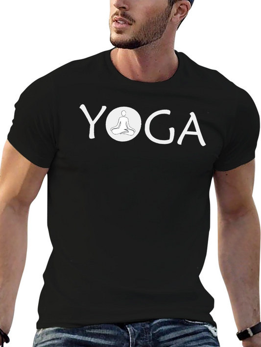 Yoga Graphic Tee - Black Cotton T-Shirt