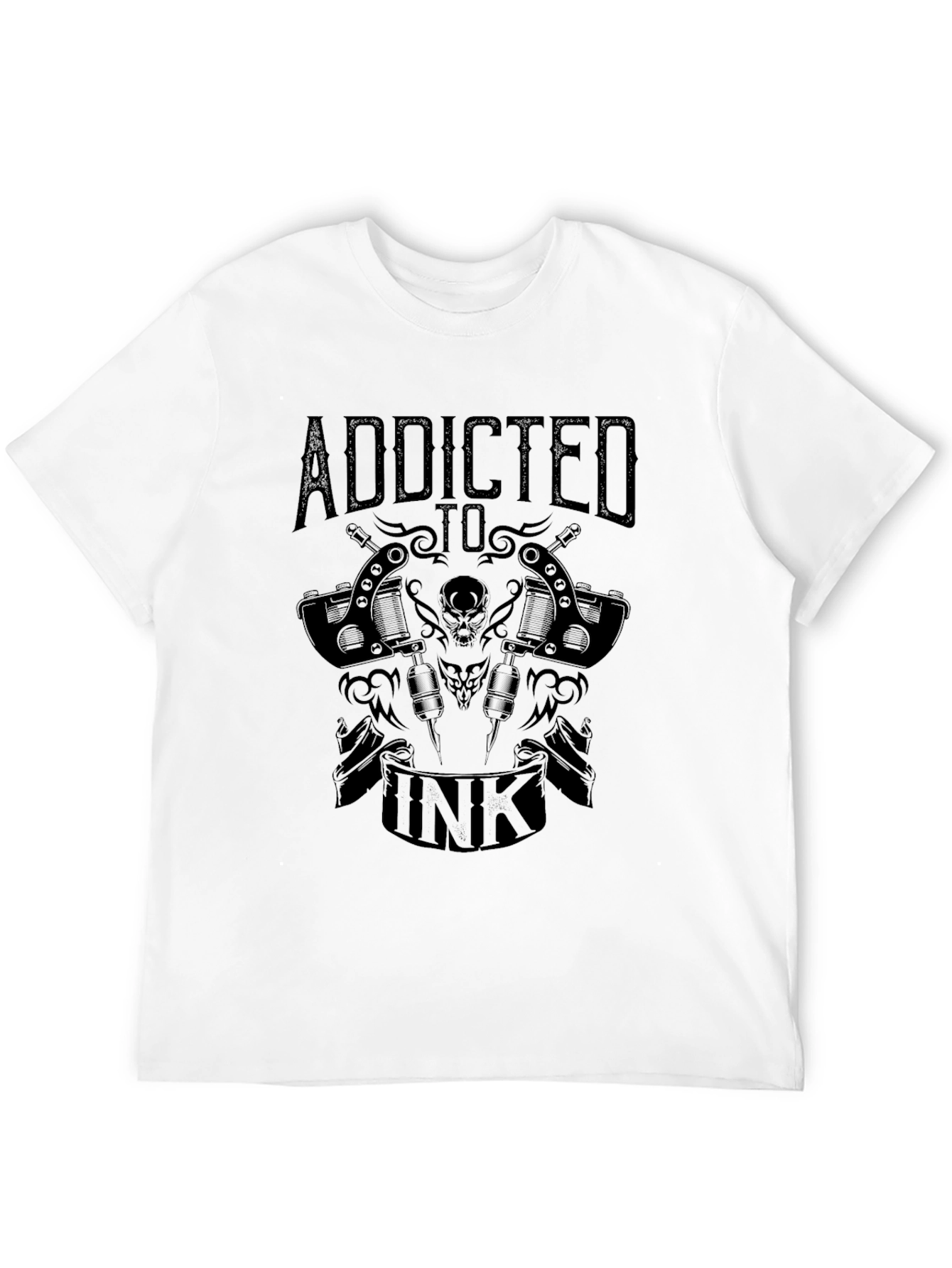 Addicted to Ink Black T-Shirt Tattoo Design
