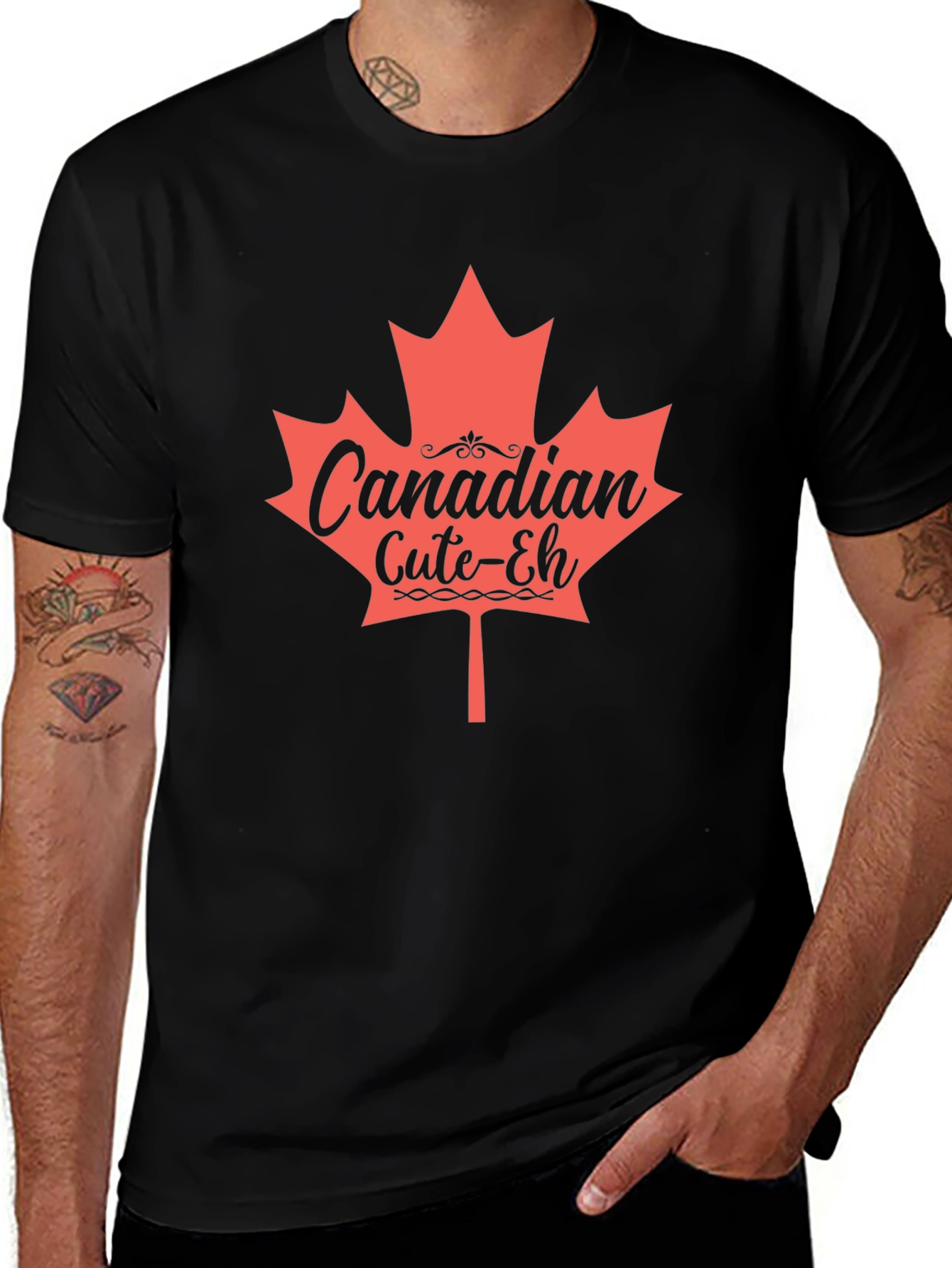 Canadian Cute-Eh Maple Leaf Graphic T-Shirt