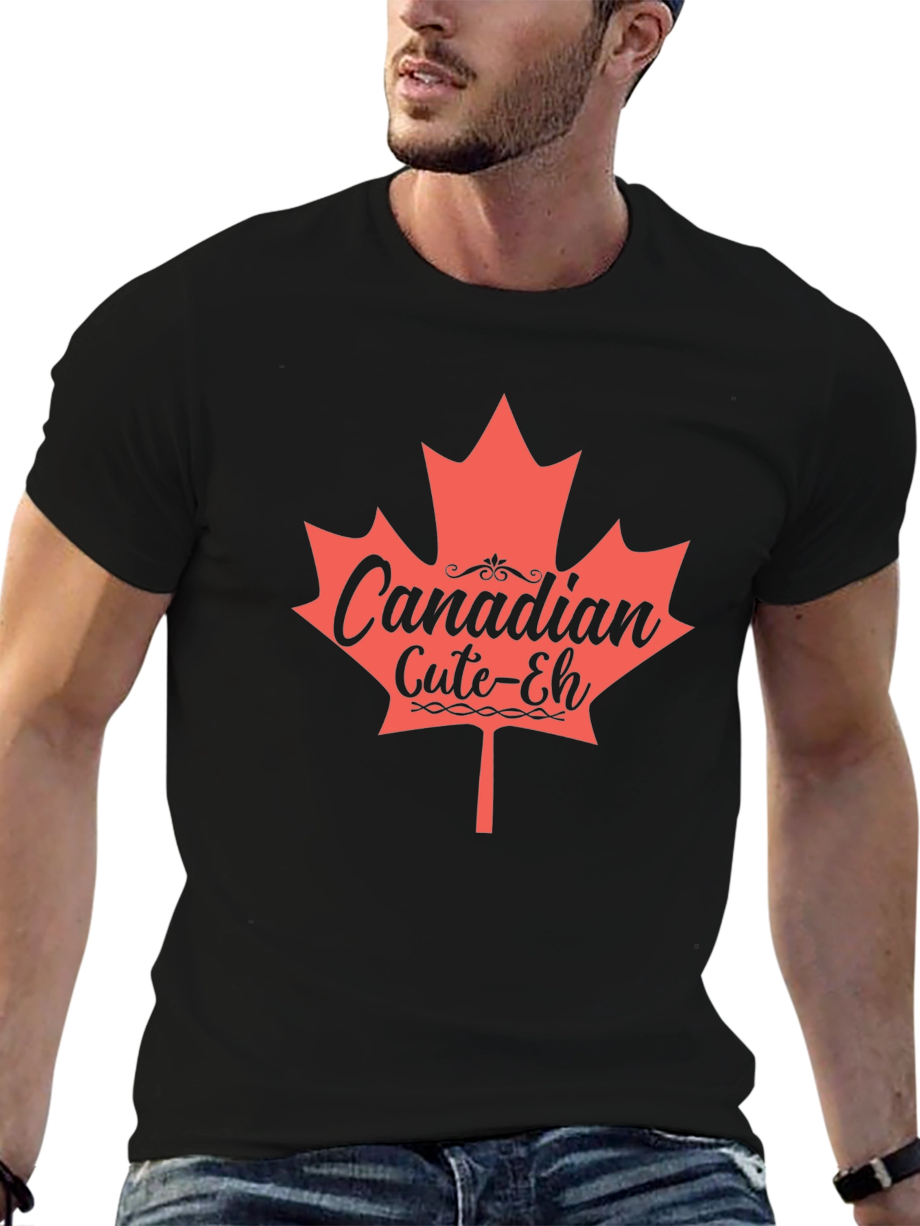 Canadian Cute-Eh Maple Leaf Graphic T-Shirt