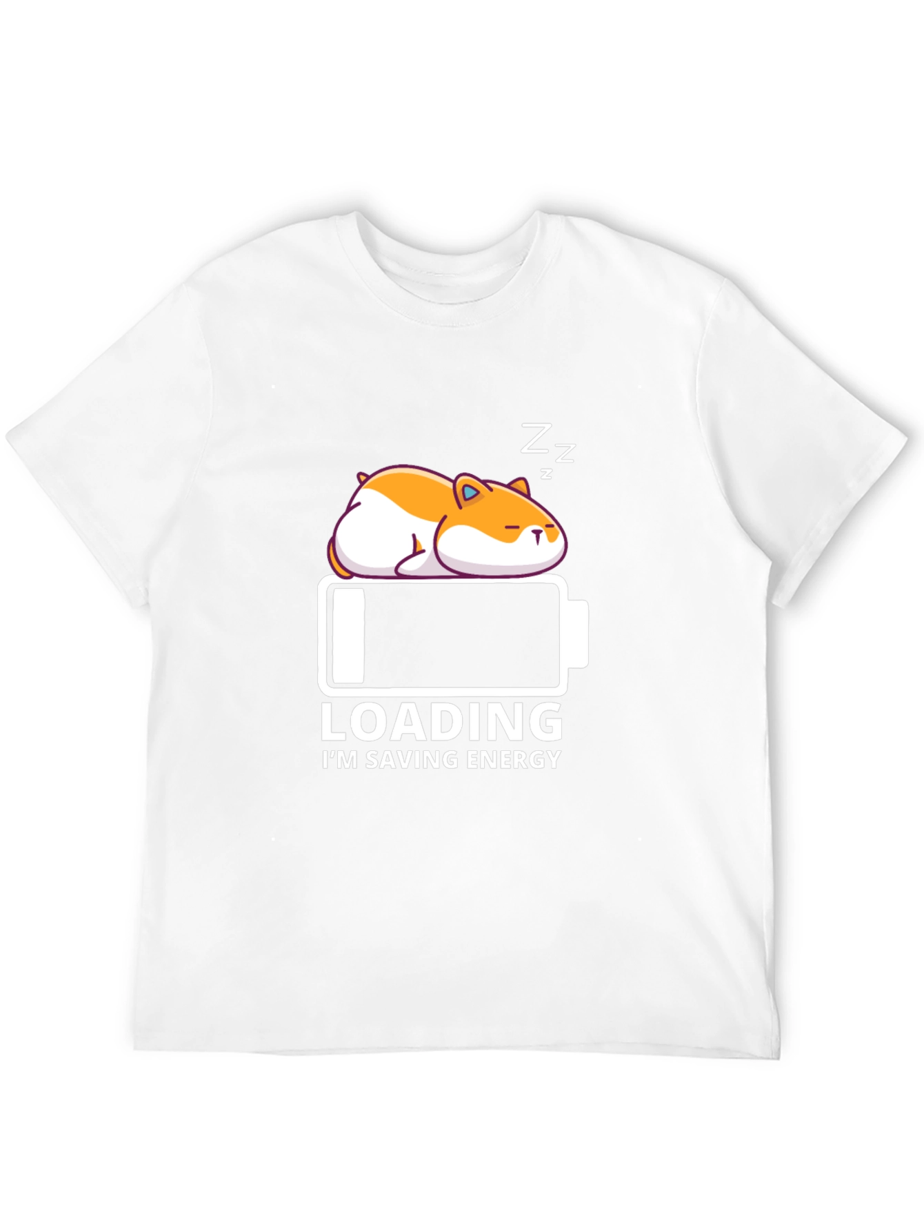 Loading Sleepy Hamster Graphic T-Shirt - Saving Energy Mode